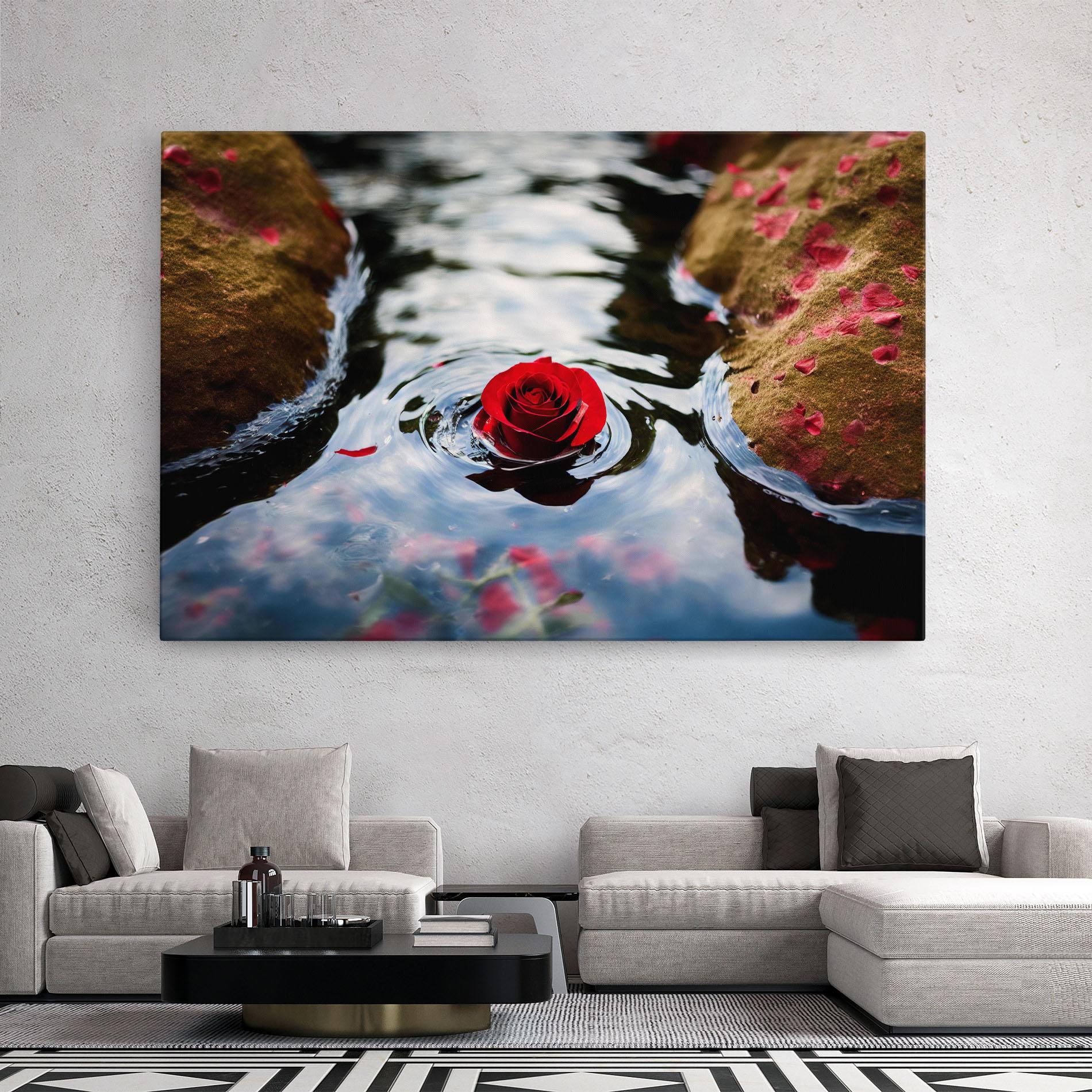 Leinwandbild Floating Water Rose mockup 2