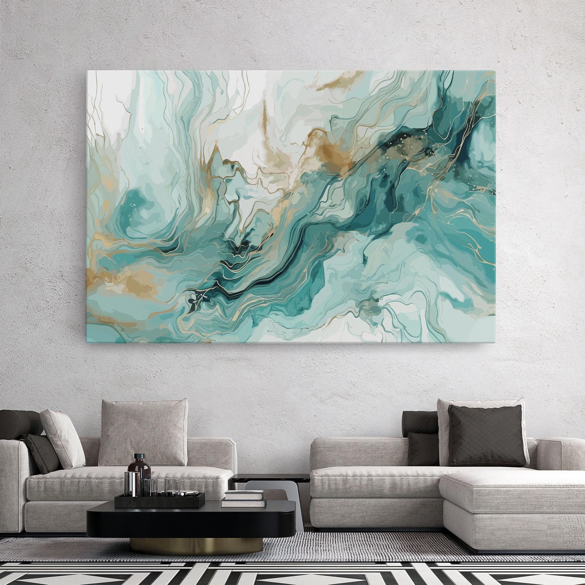 Leinwandbild Green Gold Water mockup 2