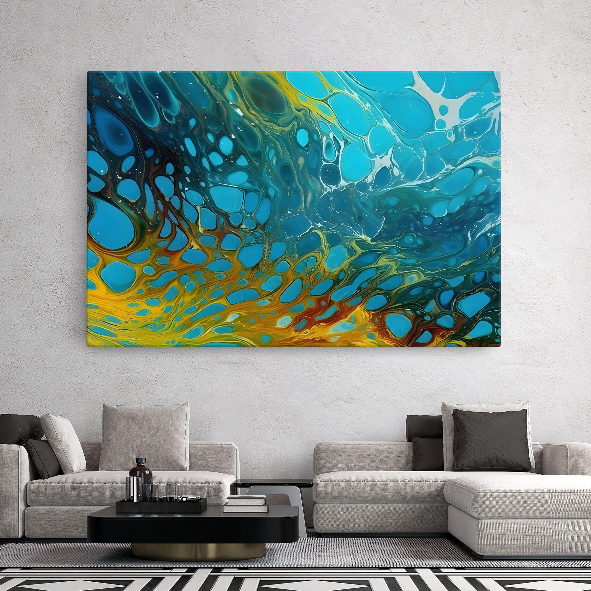 Leinwandbild Yellow Green Ocean mockup 2