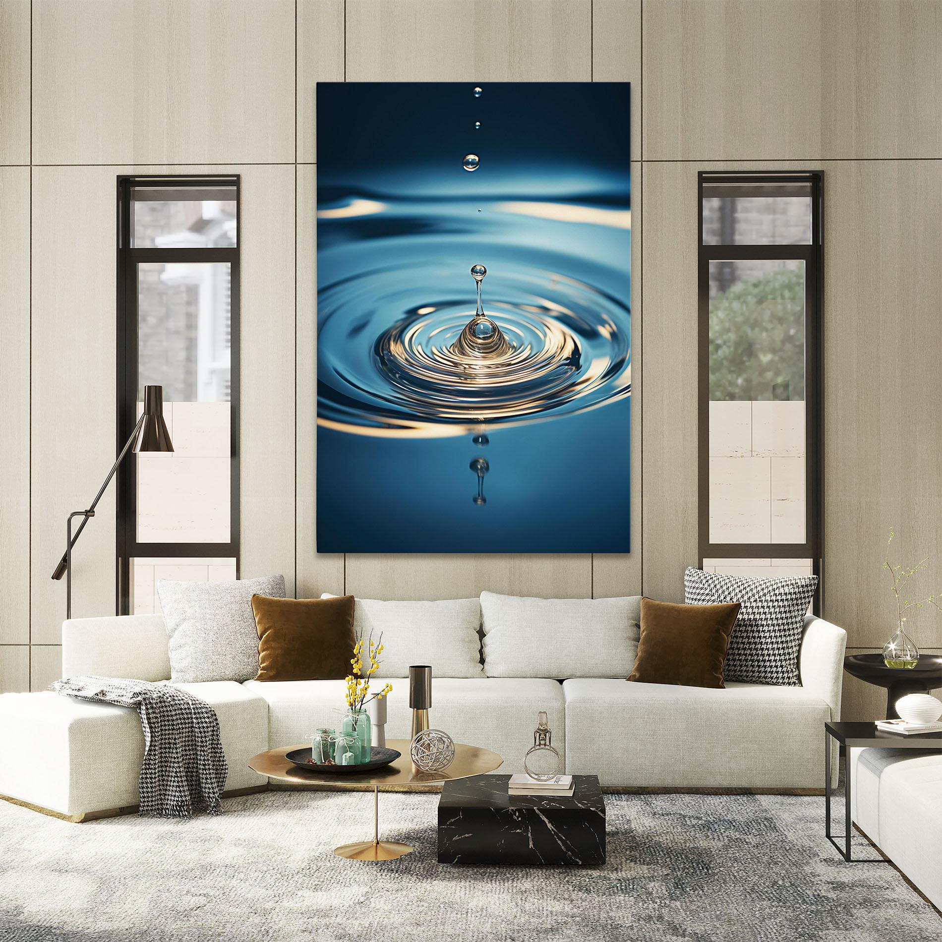 Leinwandbild Cream Water Drop mockup 2