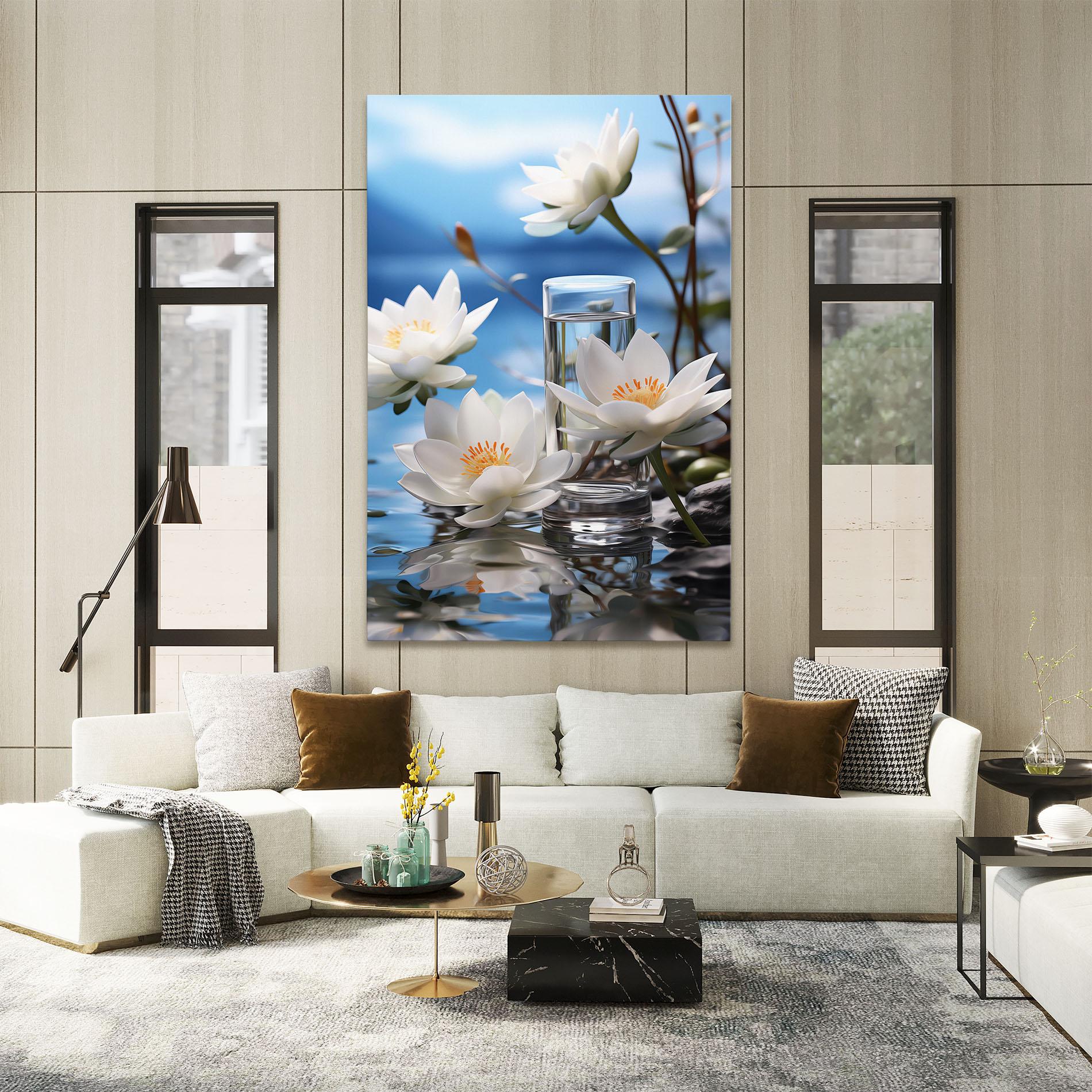 Leinwandbild Flower Water Glass mockup 2