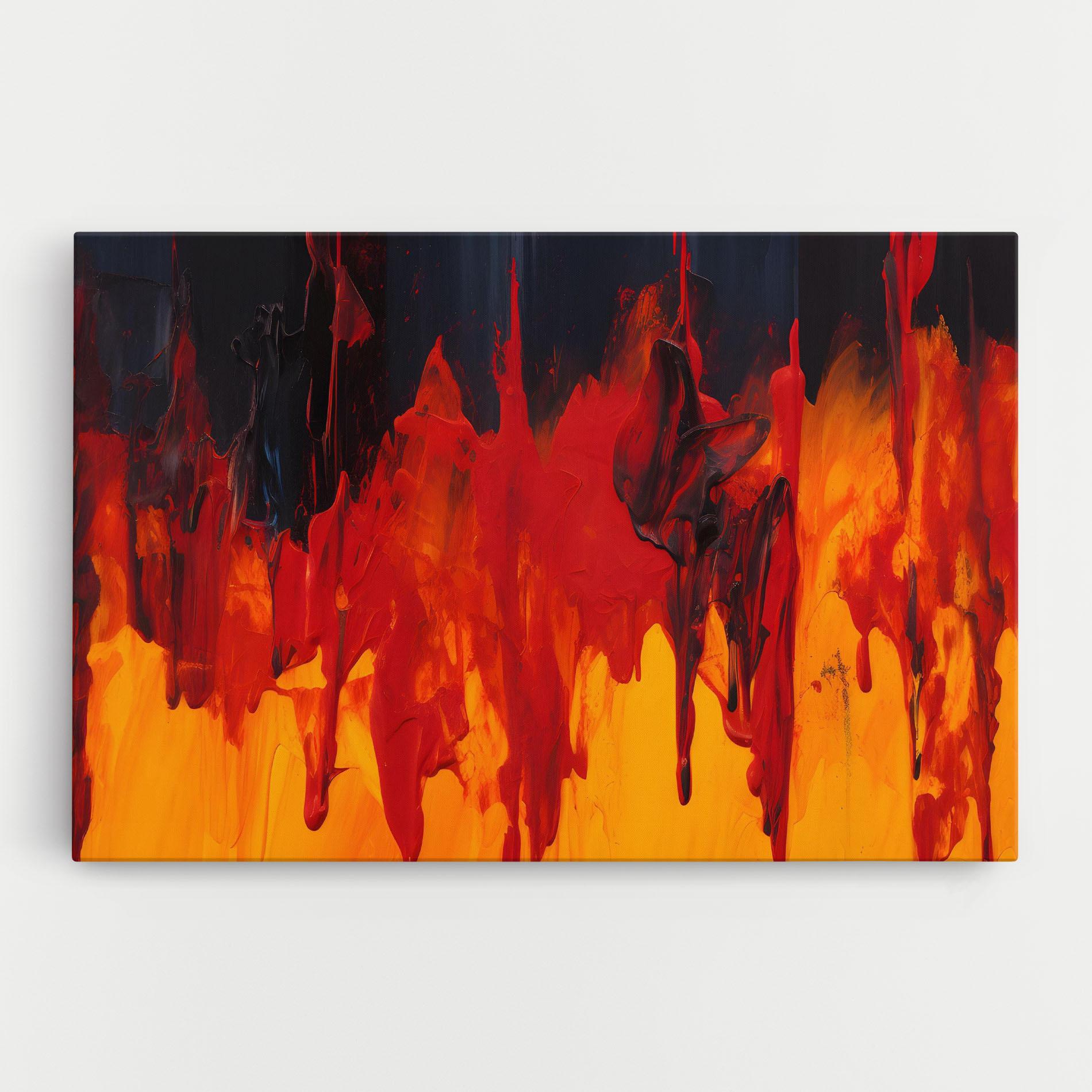 Leinwandbild Colorful Fire Art mockup 0