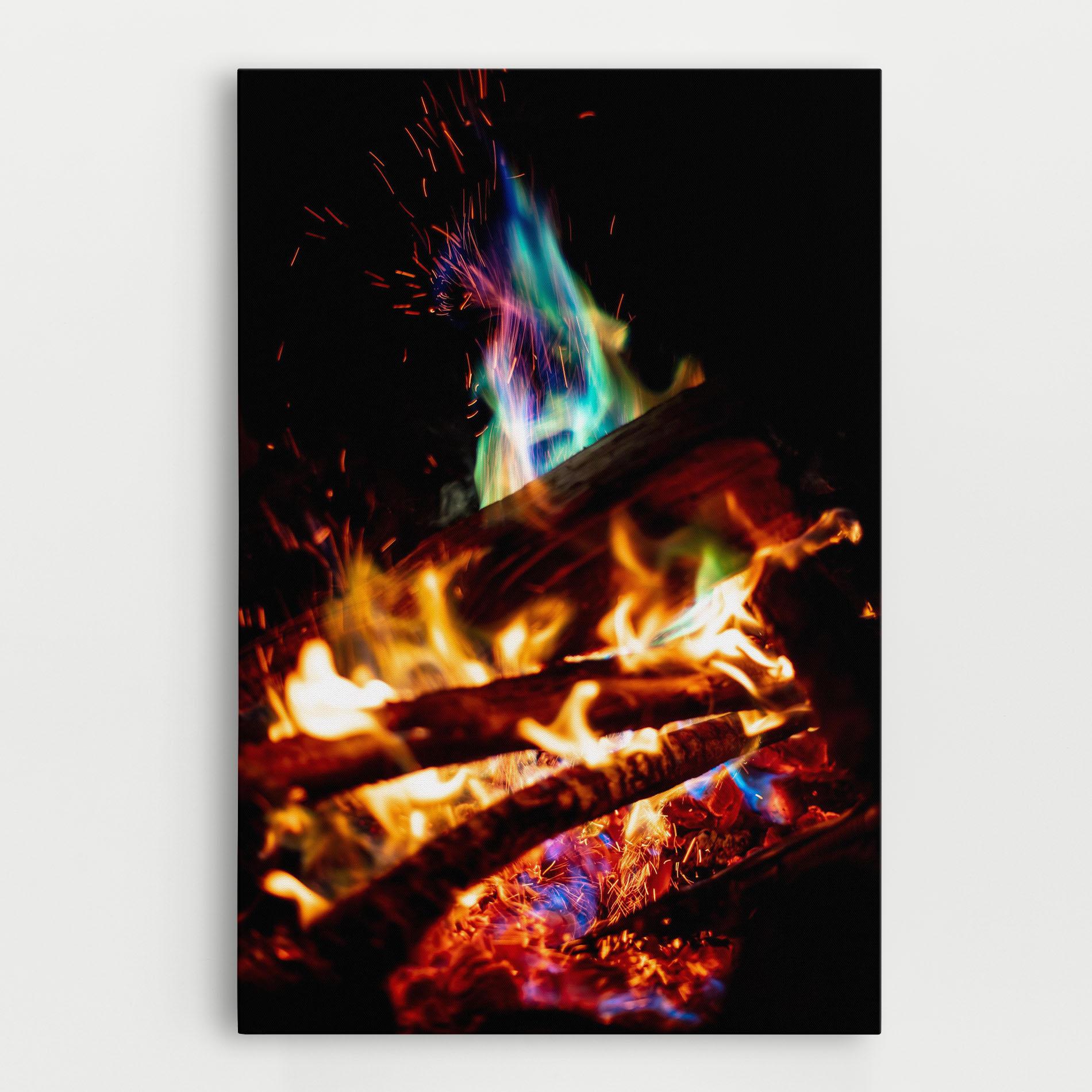 Leinwandbild Blue Green Fire mockup 0