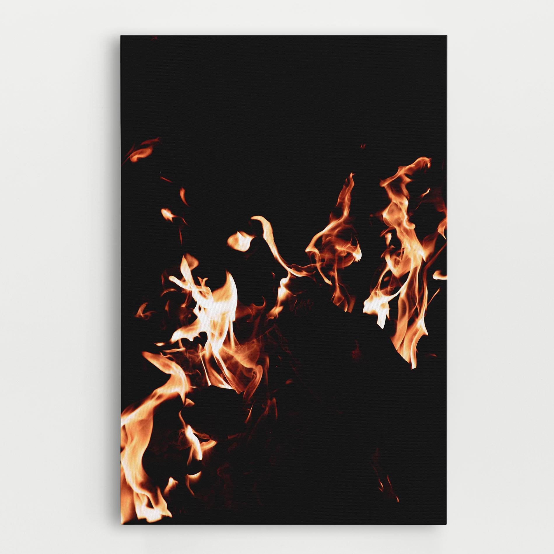 Leinwandbild Red Grey Fire mockup 0