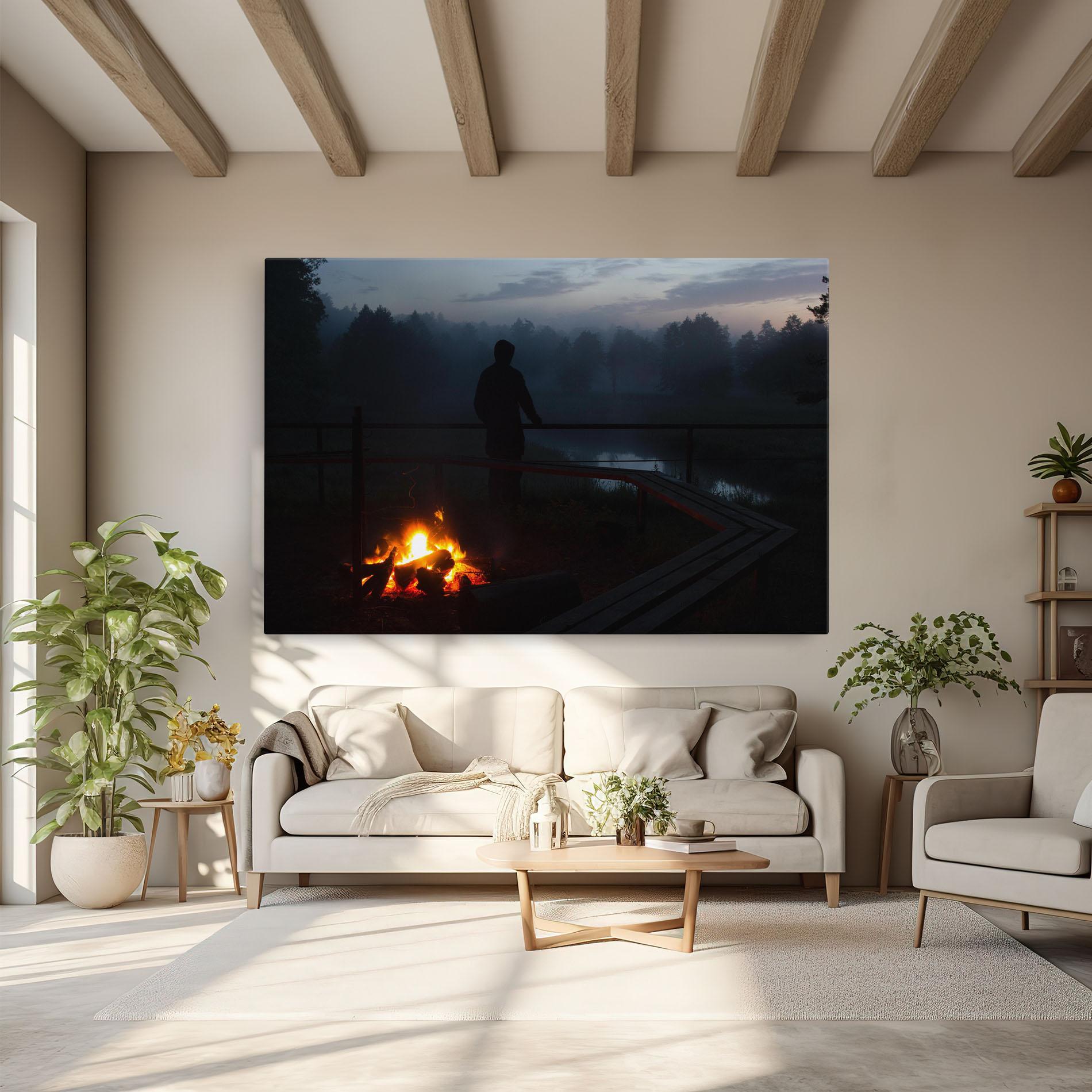 Leinwandbild Beautiful Fire View mockup 6