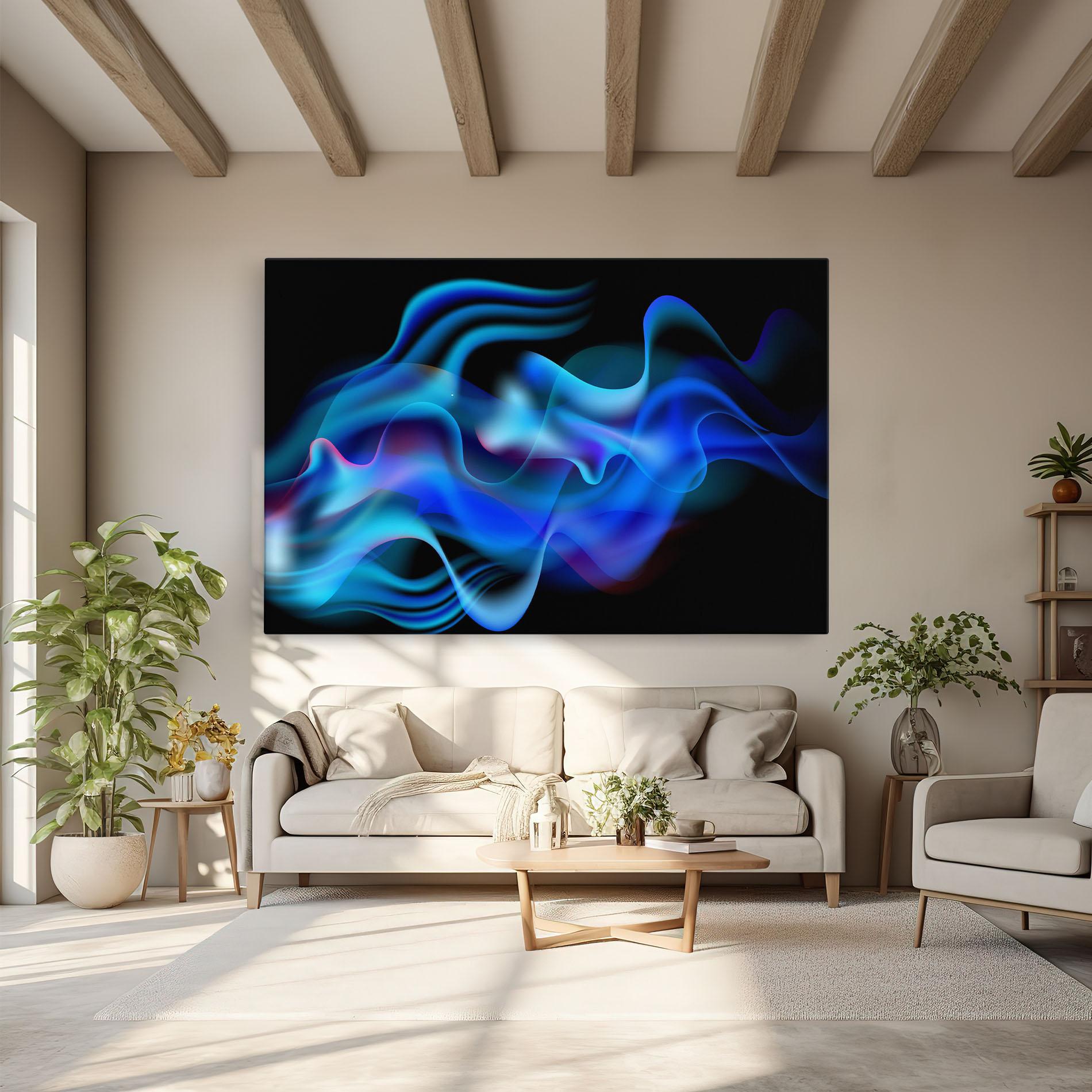 Leinwandbild Blue Fire mockup 6