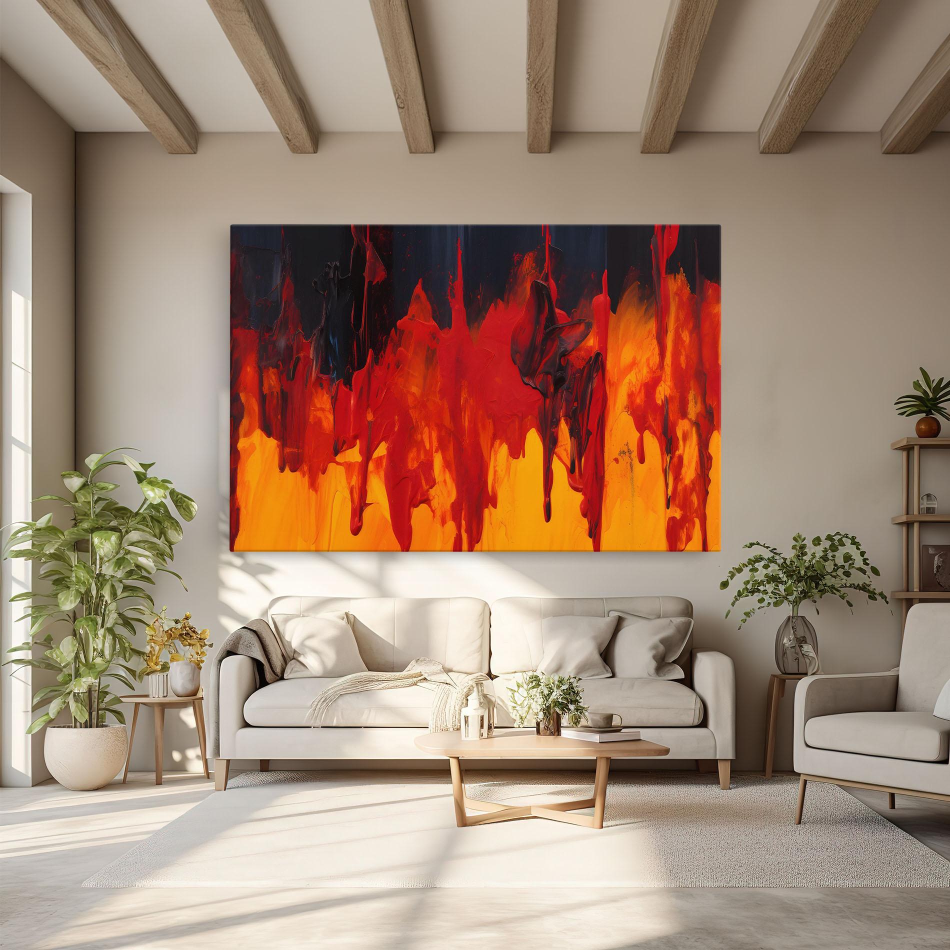 Leinwandbild Colorful Fire Art mockup 6