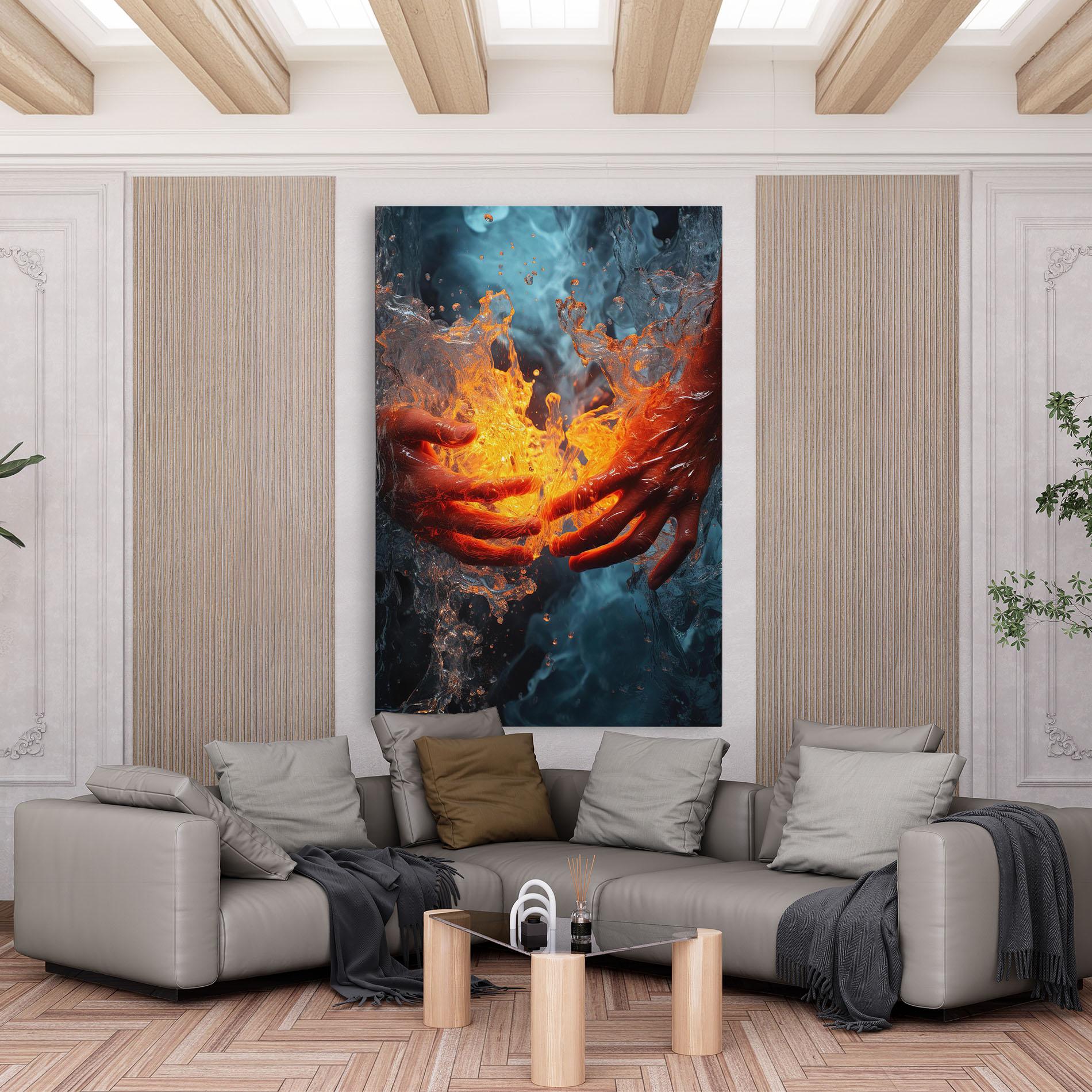 Leinwandbild Fire Water mockup 6