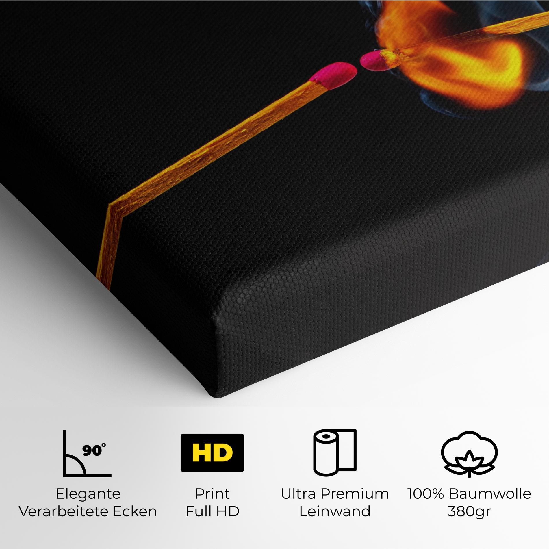 Leinwandbild Burning Smoking Match mockup 4