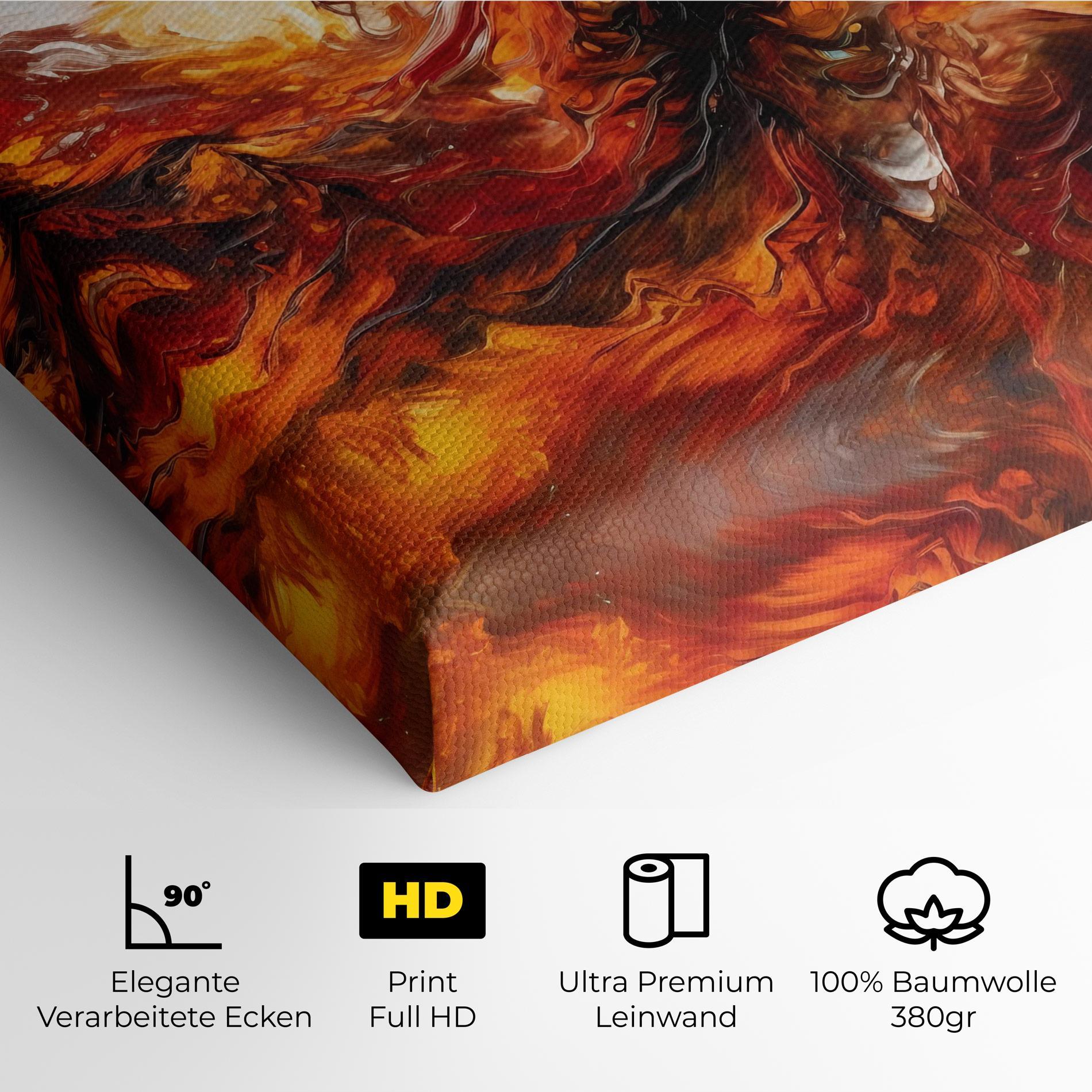 Leinwandbild Fiery Red Orange Art mockup 4