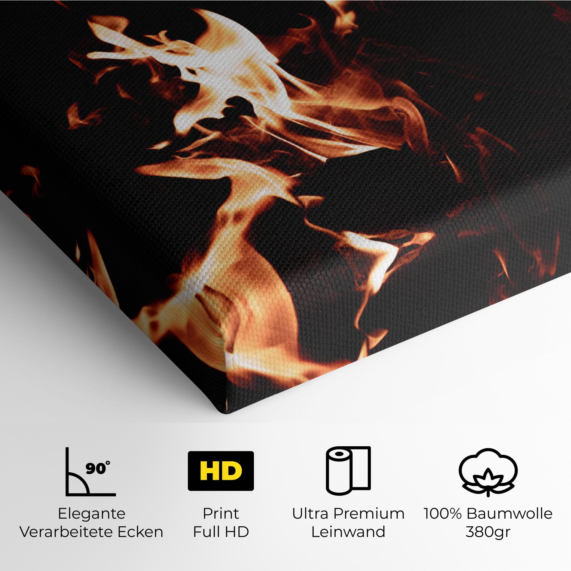 Leinwandbild Red Grey Fire mockup 4