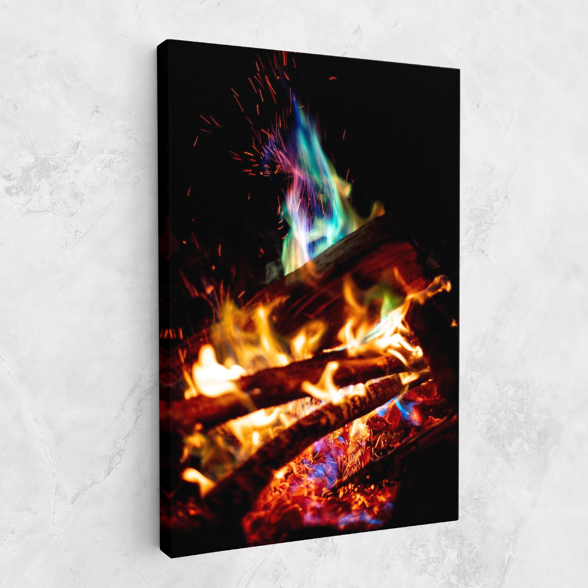 Leinwandbild Blue Green Fire mockup 1