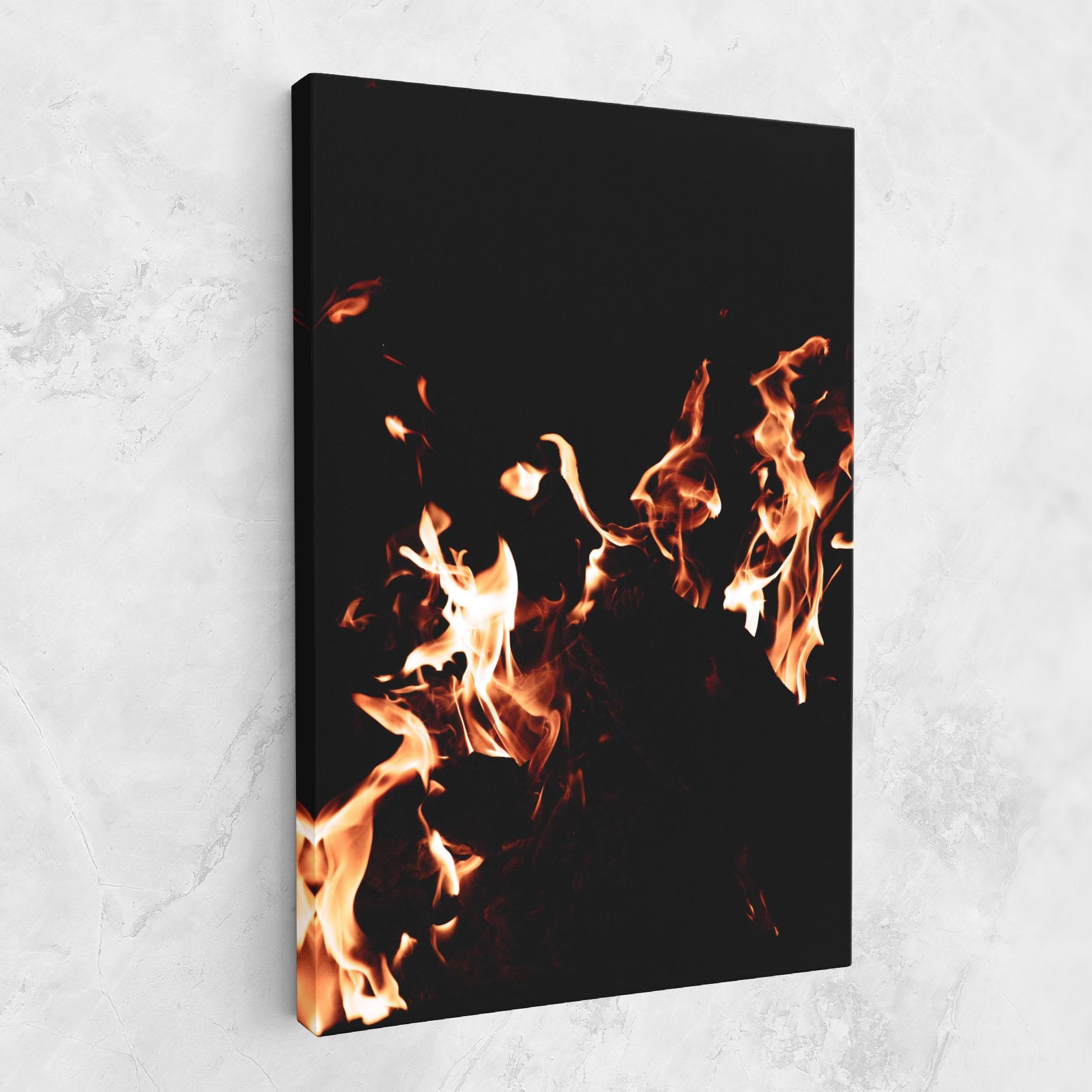 Leinwandbild Red Grey Fire mockup 1