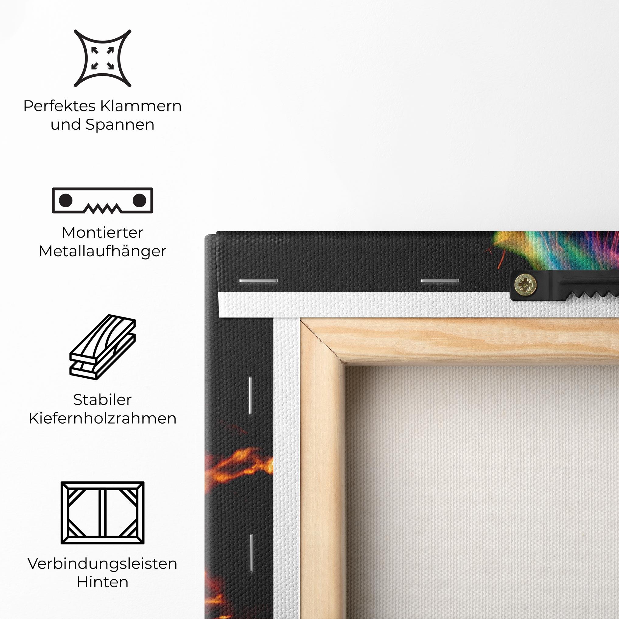 Leinwandbild Blue Green Fire mockup 5