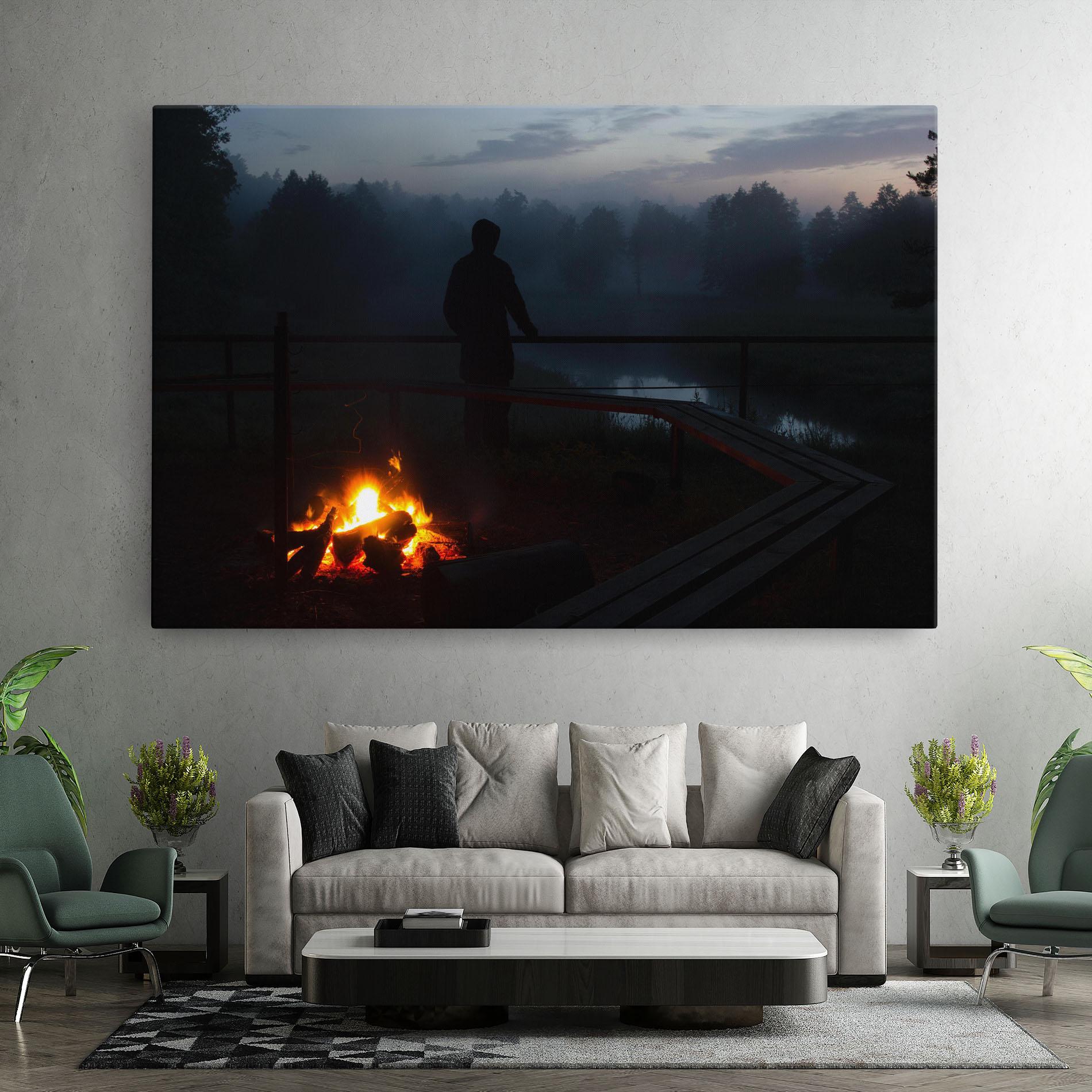 Leinwandbild Beautiful Fire View mockup 7