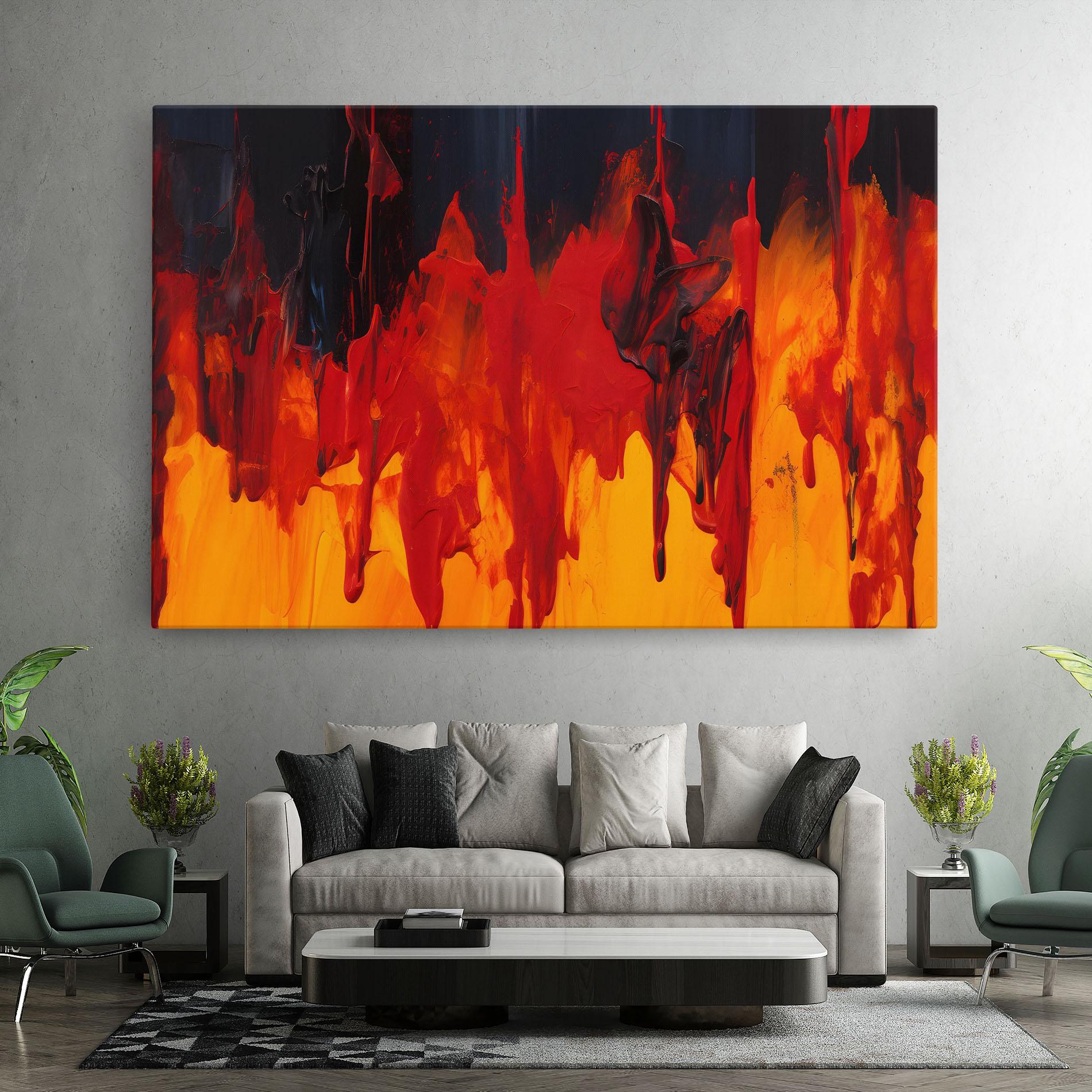 Leinwandbild Colorful Fire Art mockup 7