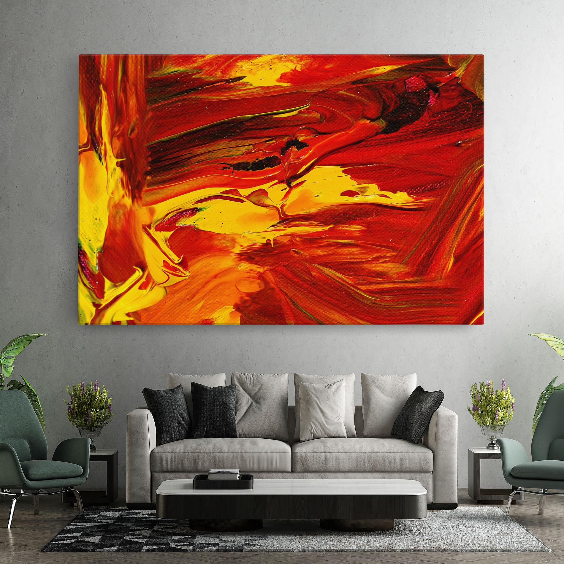 Leinwandbild Fire Painting mockup 7