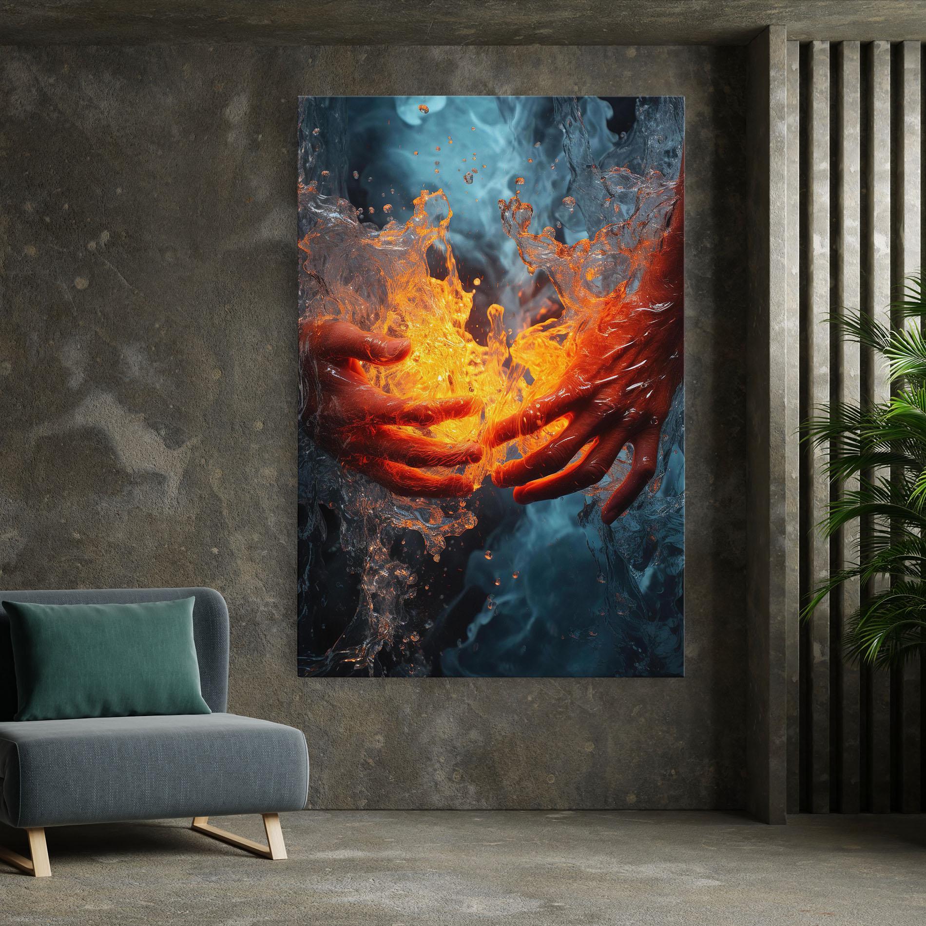 Leinwandbild Fire Water mockup 7
