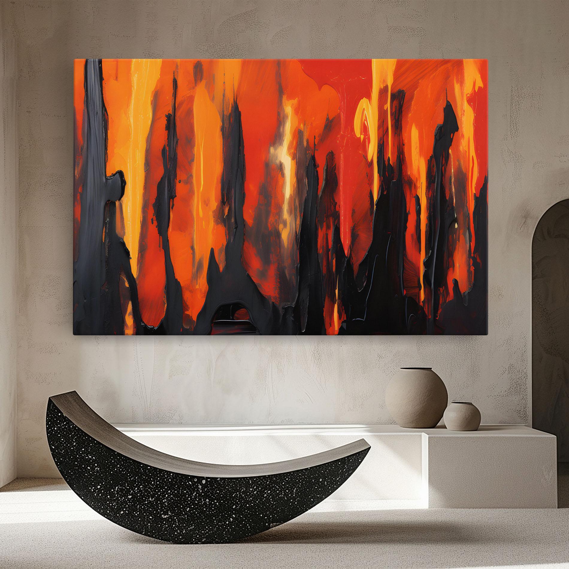 Leinwandbild Abstract Fire Art mockup 8