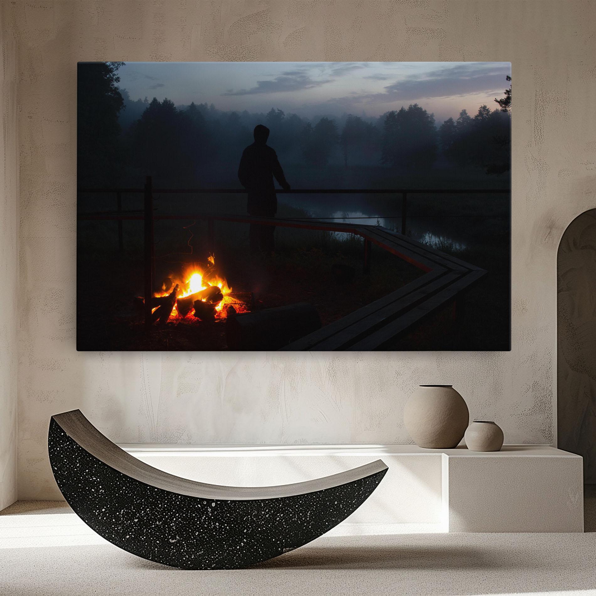 Leinwandbild Beautiful Fire View mockup 8