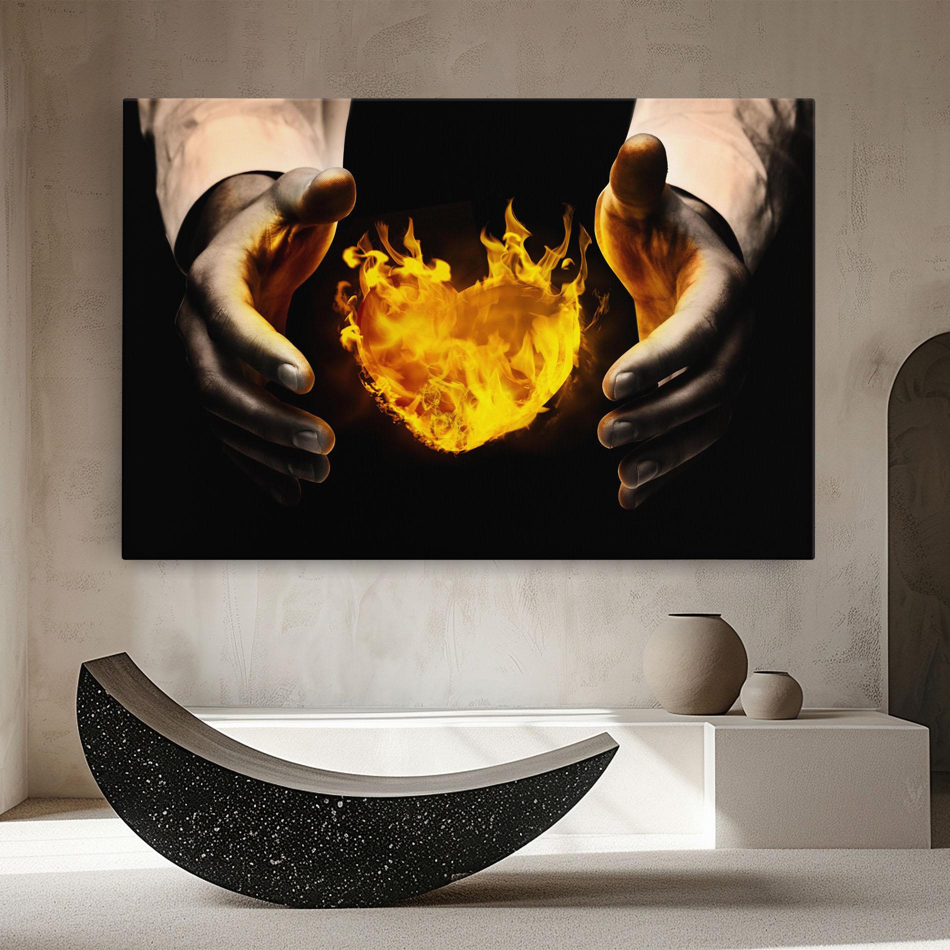 Leinwandbild Fire Heart mockup 8