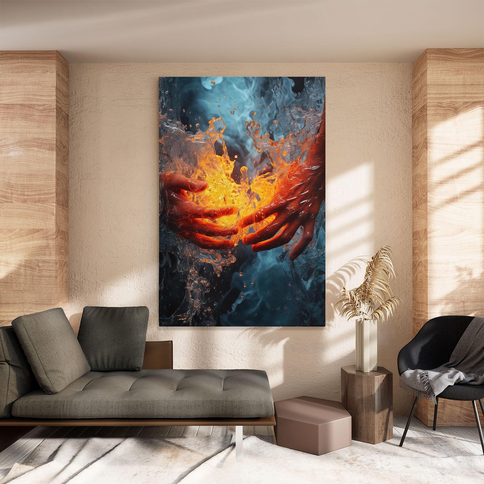 Leinwandbild Fire Water mockup 8