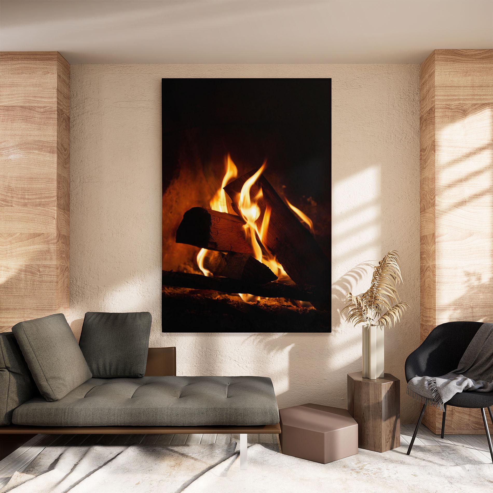 Leinwandbild Fire Wood View mockup 8