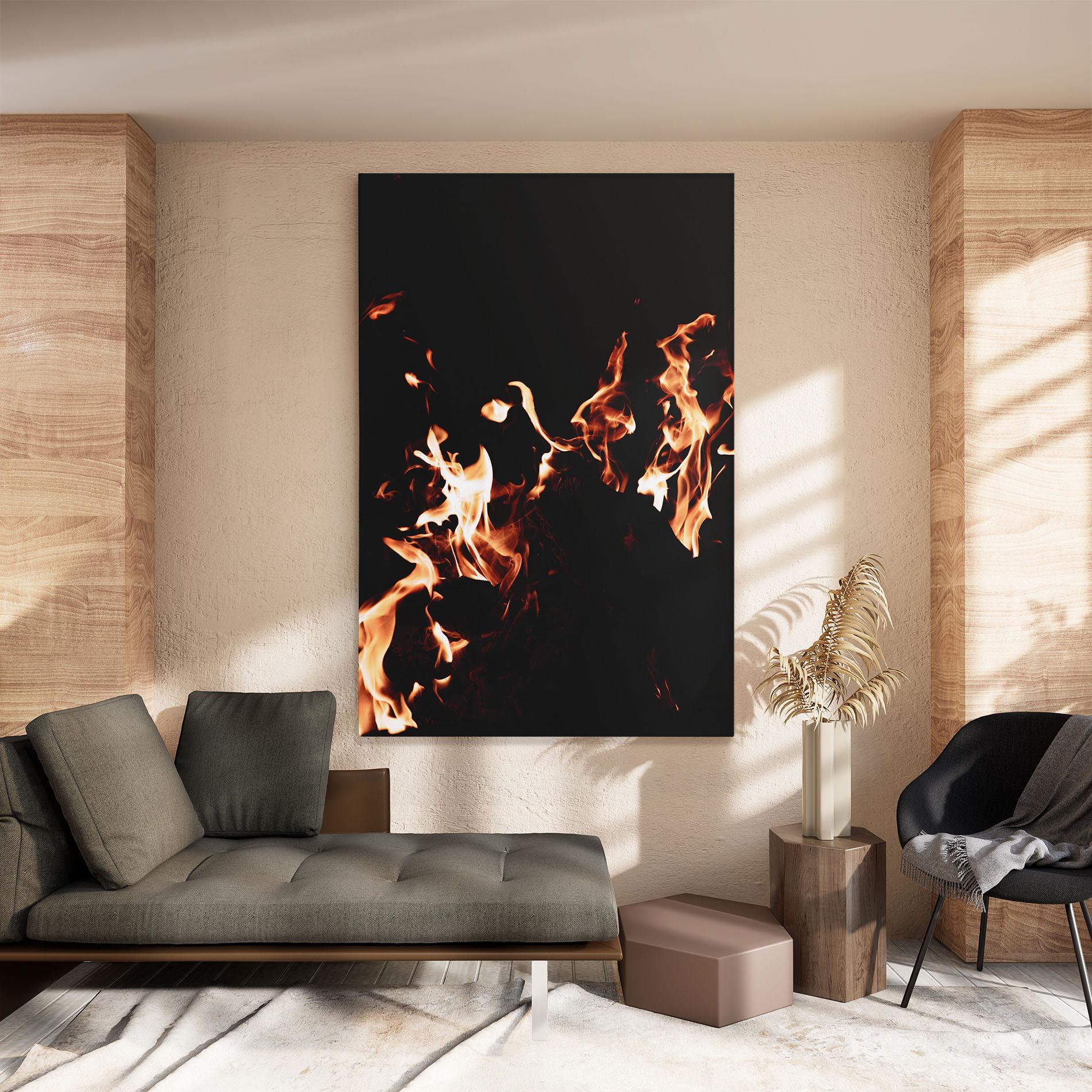 Leinwandbild Red Grey Fire mockup 8