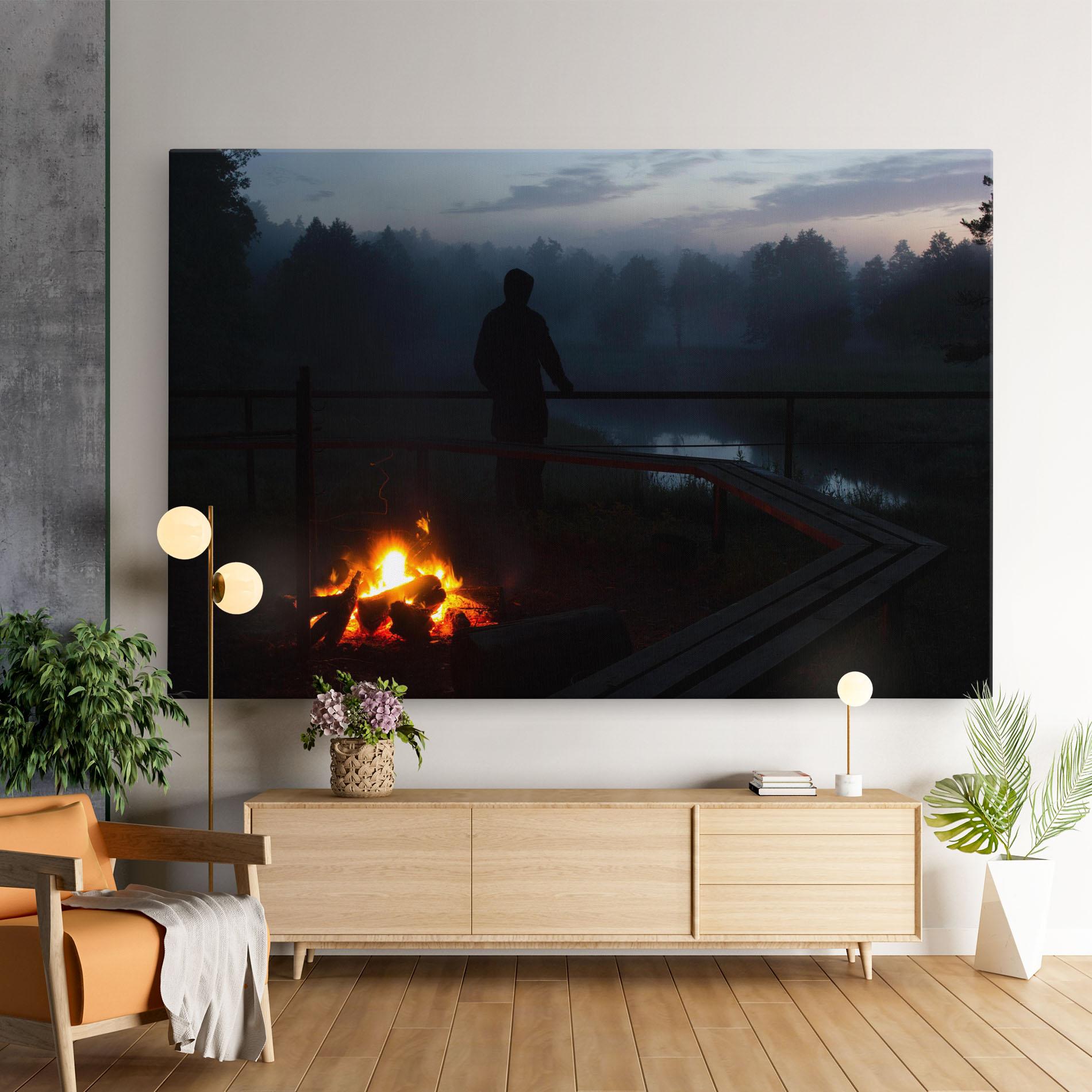 Leinwandbild Beautiful Fire View mockup 9