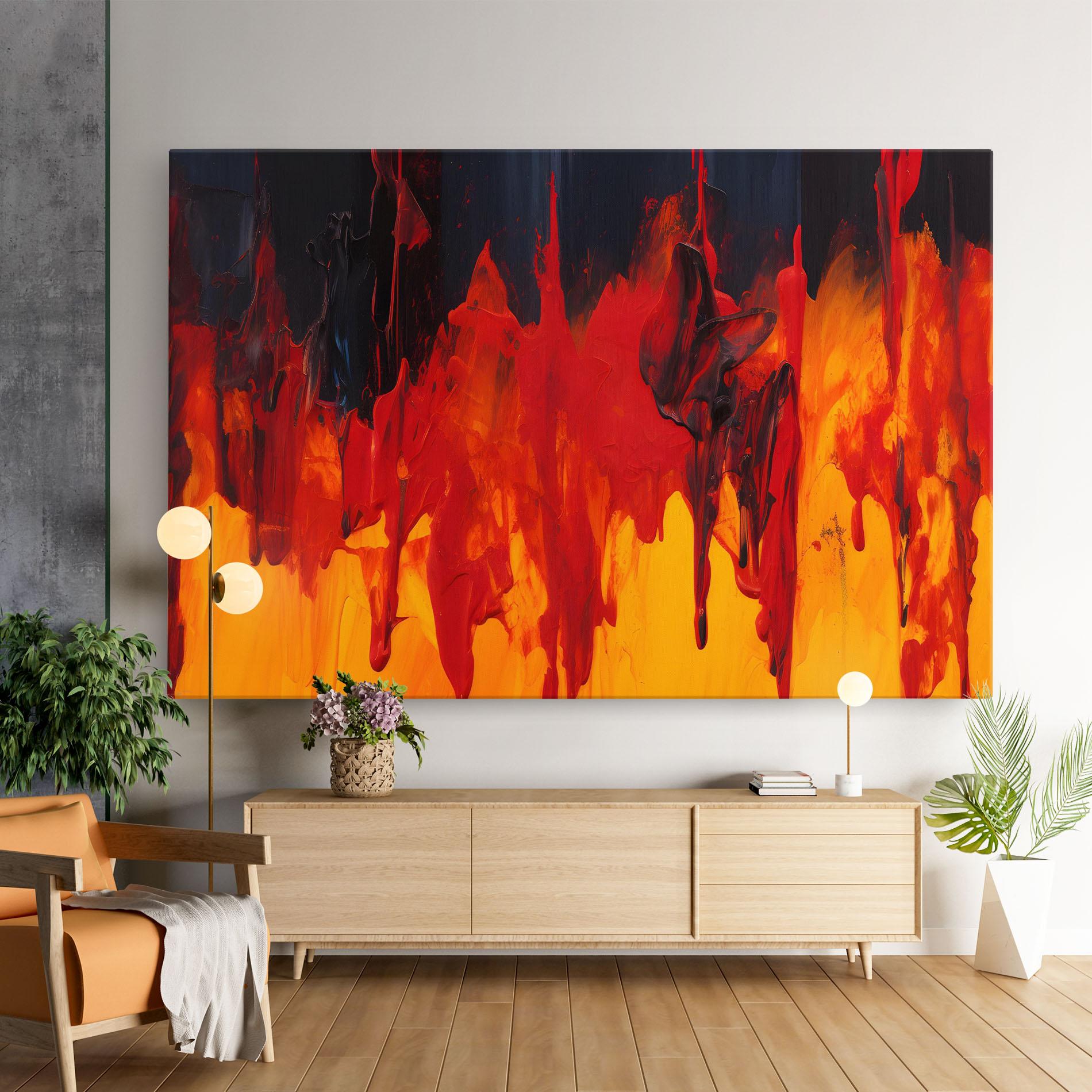 Leinwandbild Colorful Fire Art mockup 9