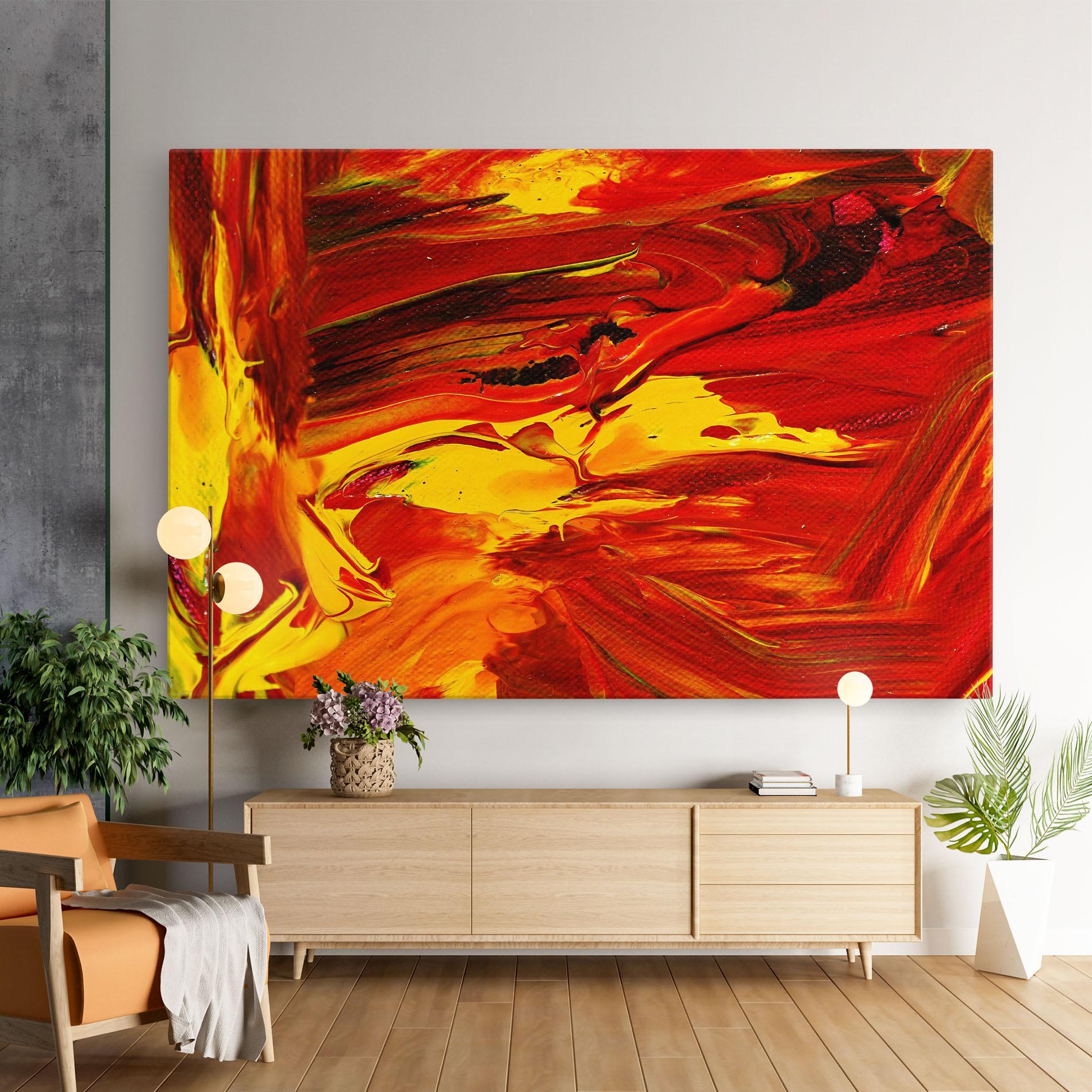 Leinwandbild Fire Painting mockup 9