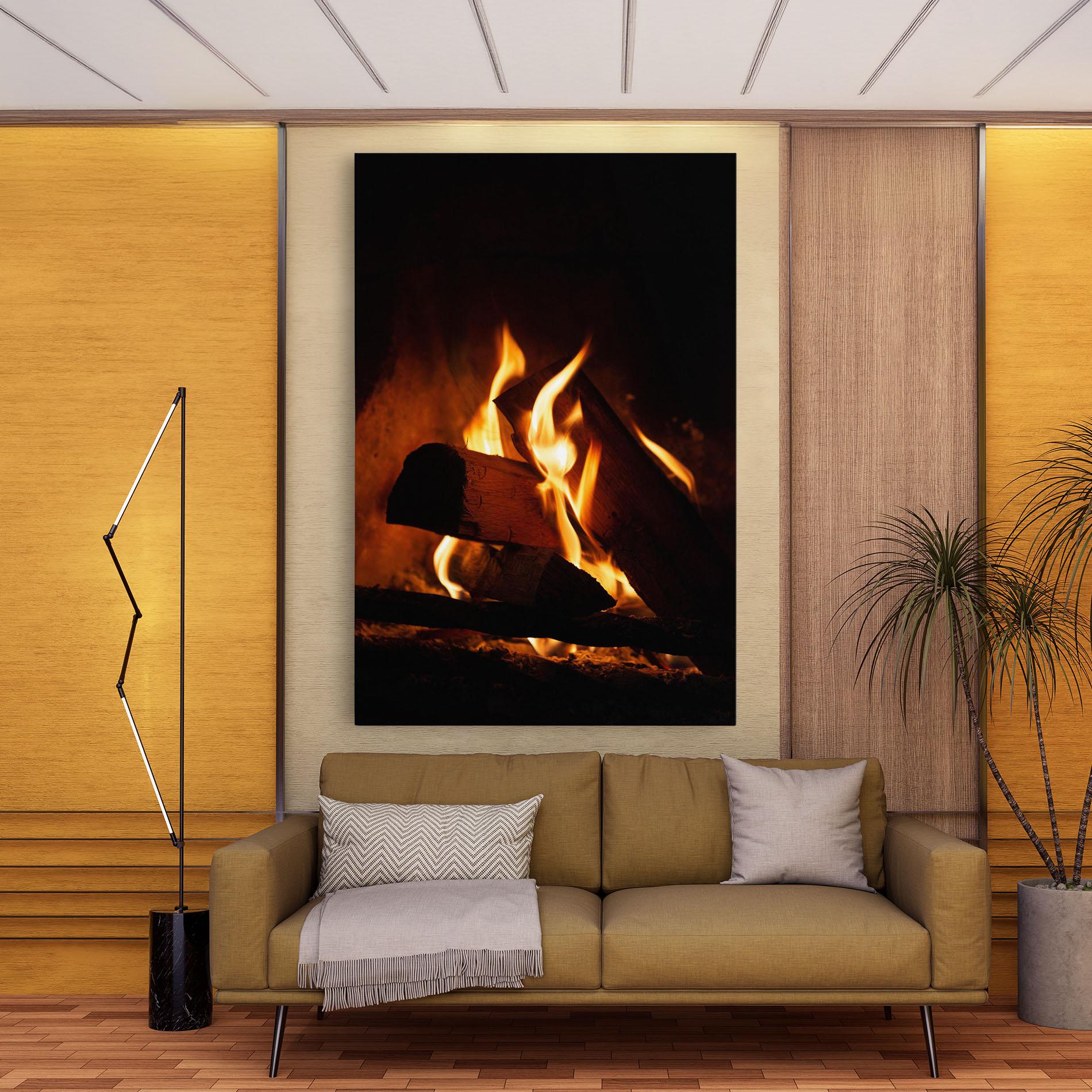 Leinwandbild Fire Wood View mockup 9