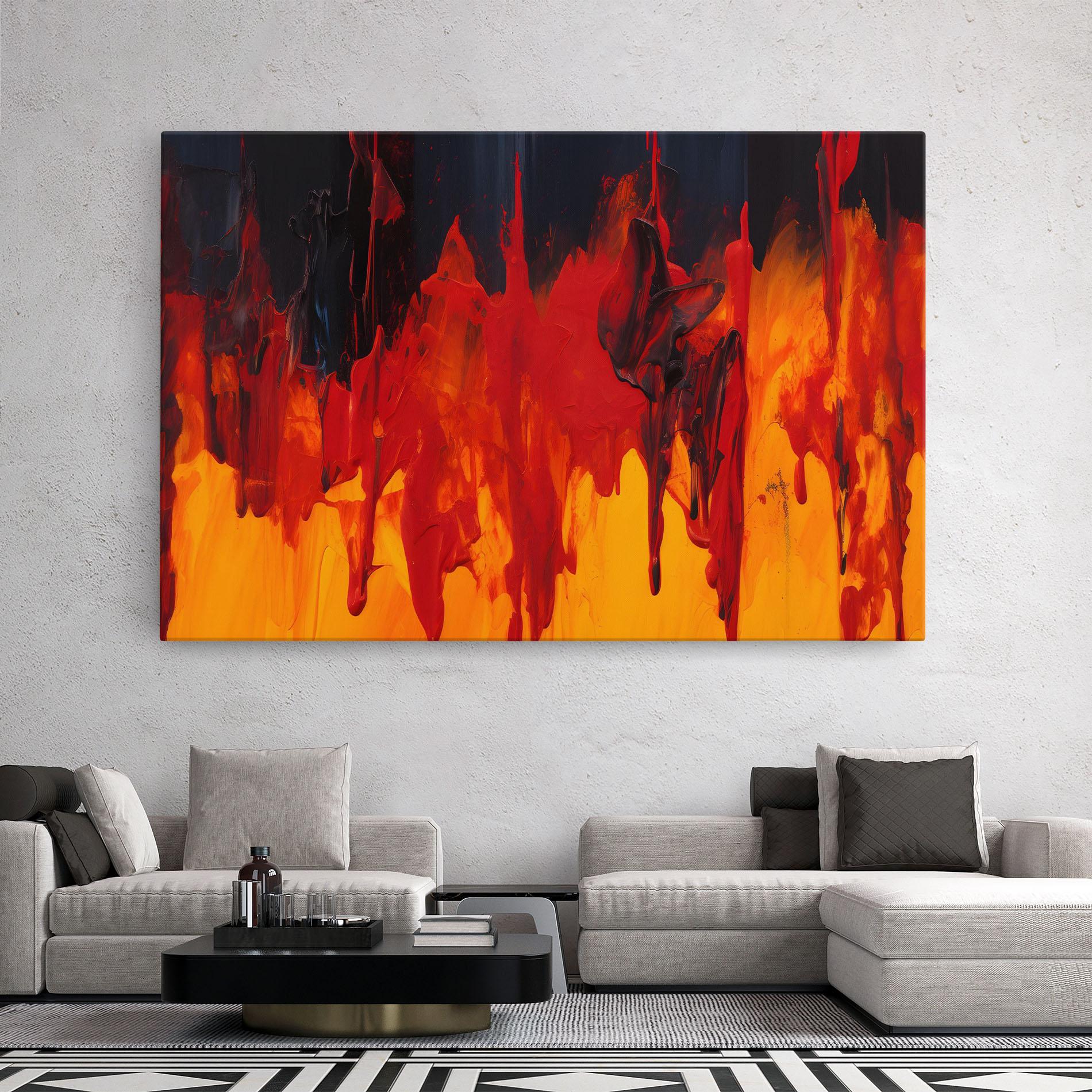 Leinwandbild Colorful Fire Art mockup 2