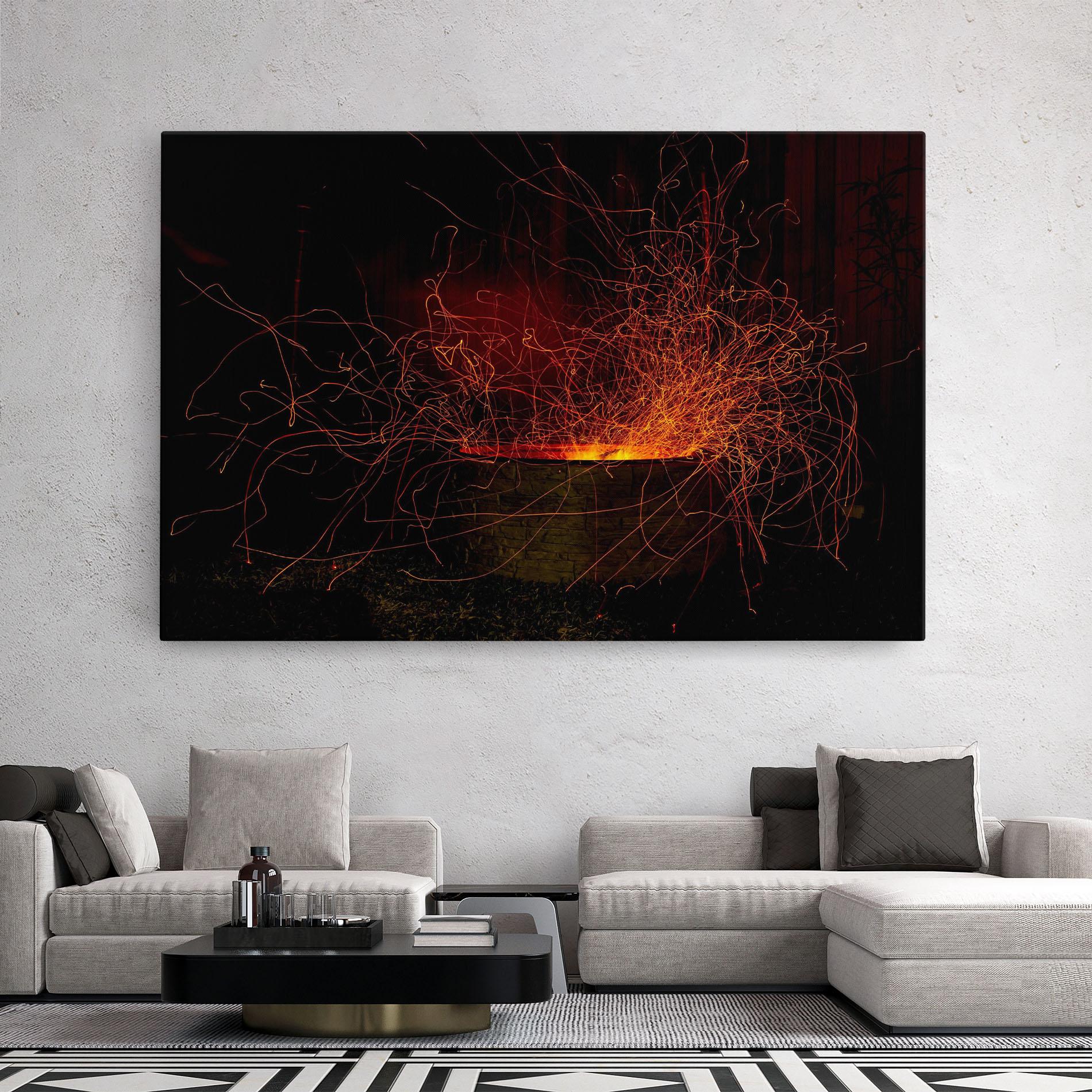 Leinwandbild Fire Drawing Effect mockup 2