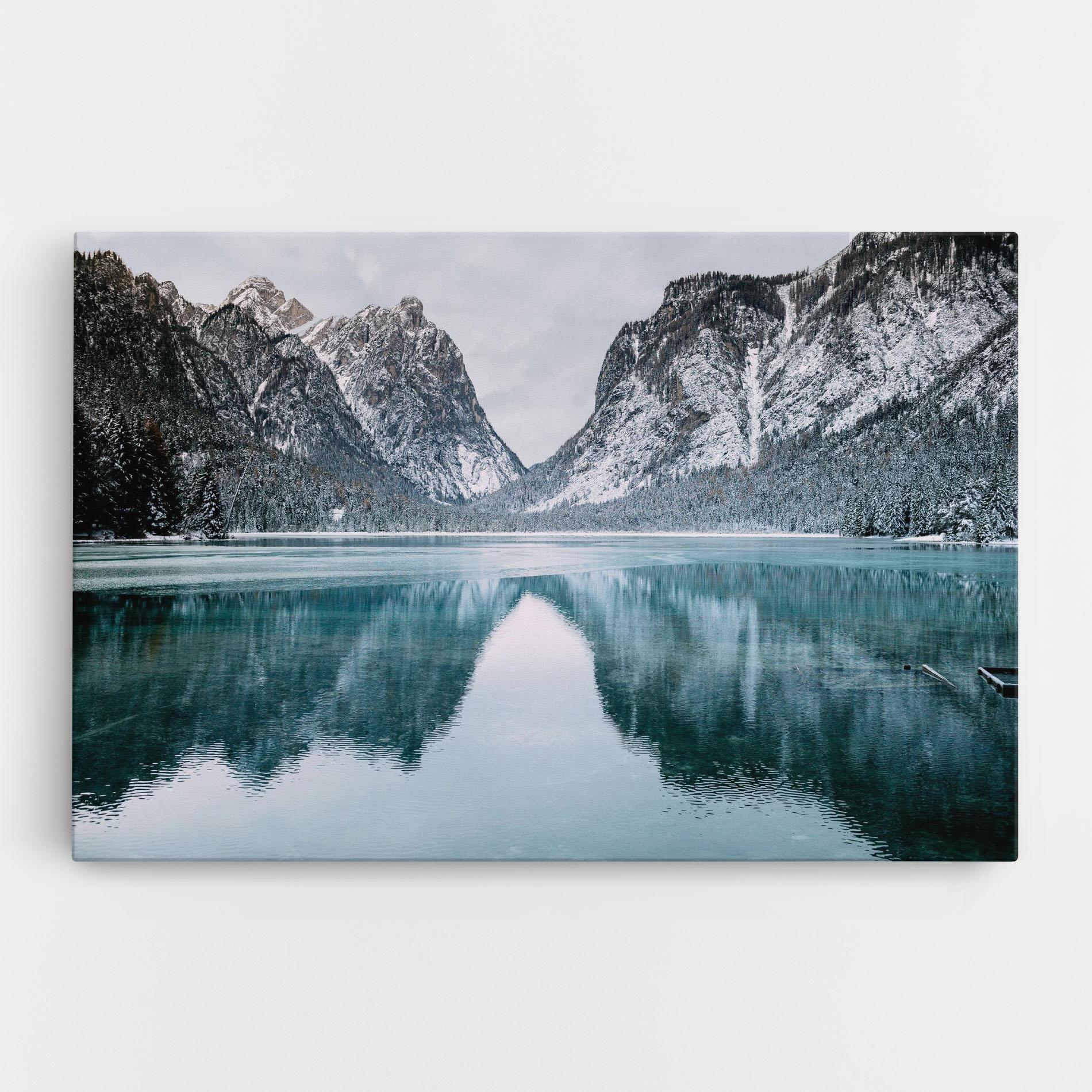 Leinwandbild Lake Reflection Mountain mockup 0