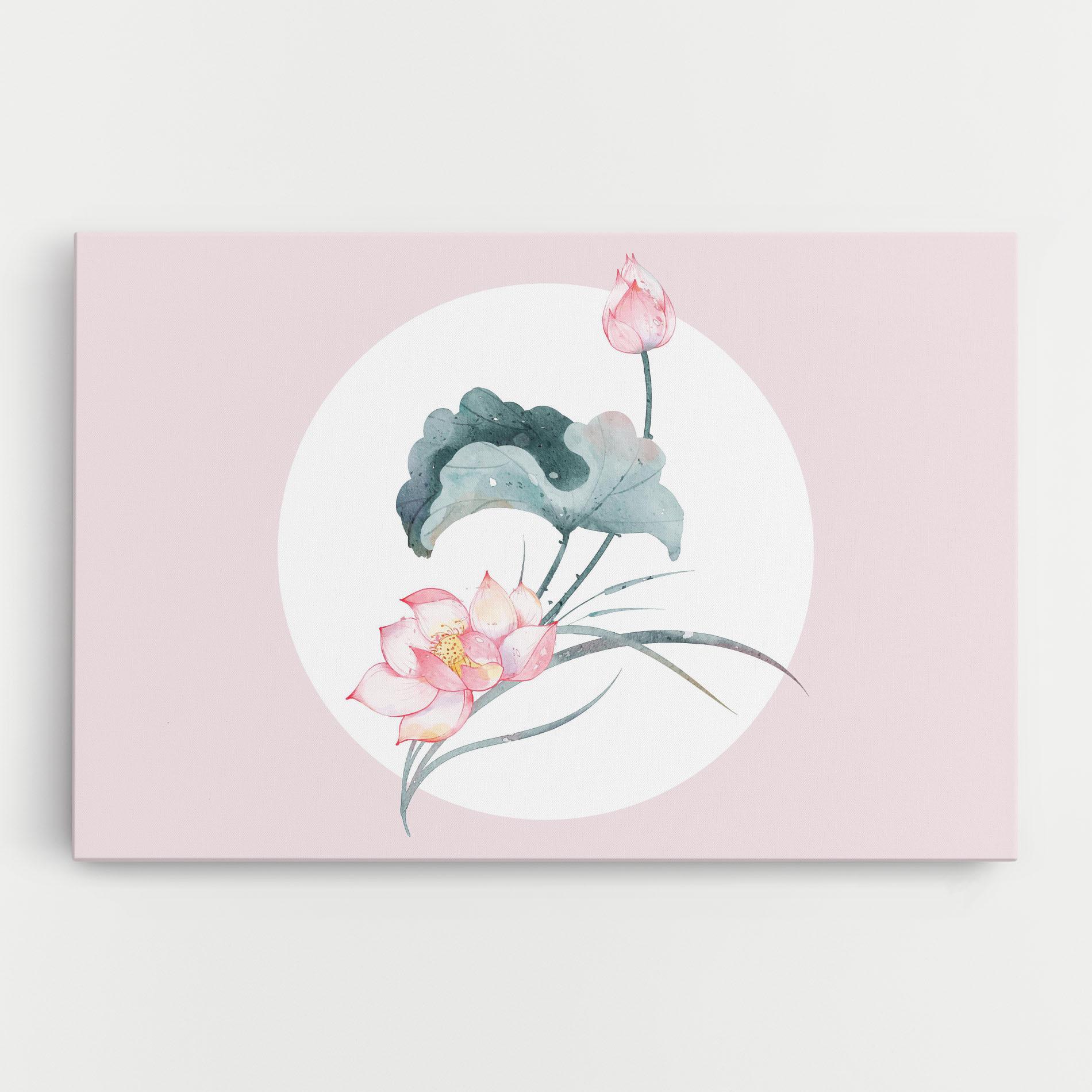 Leinwandbild Pink Pastel Flower mockup 0