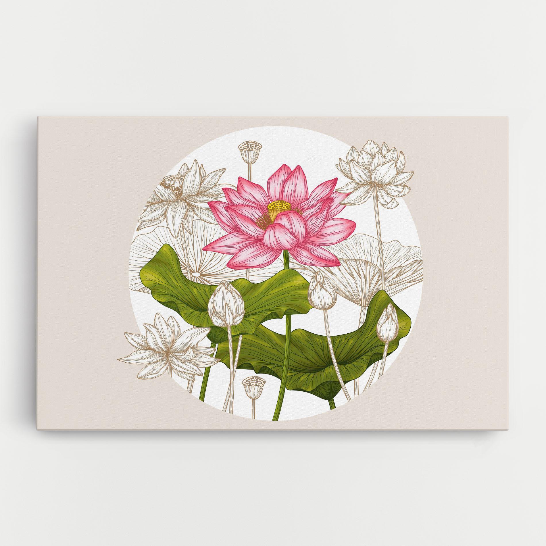 Leinwandbild Pretty Lotus Art mockup 0