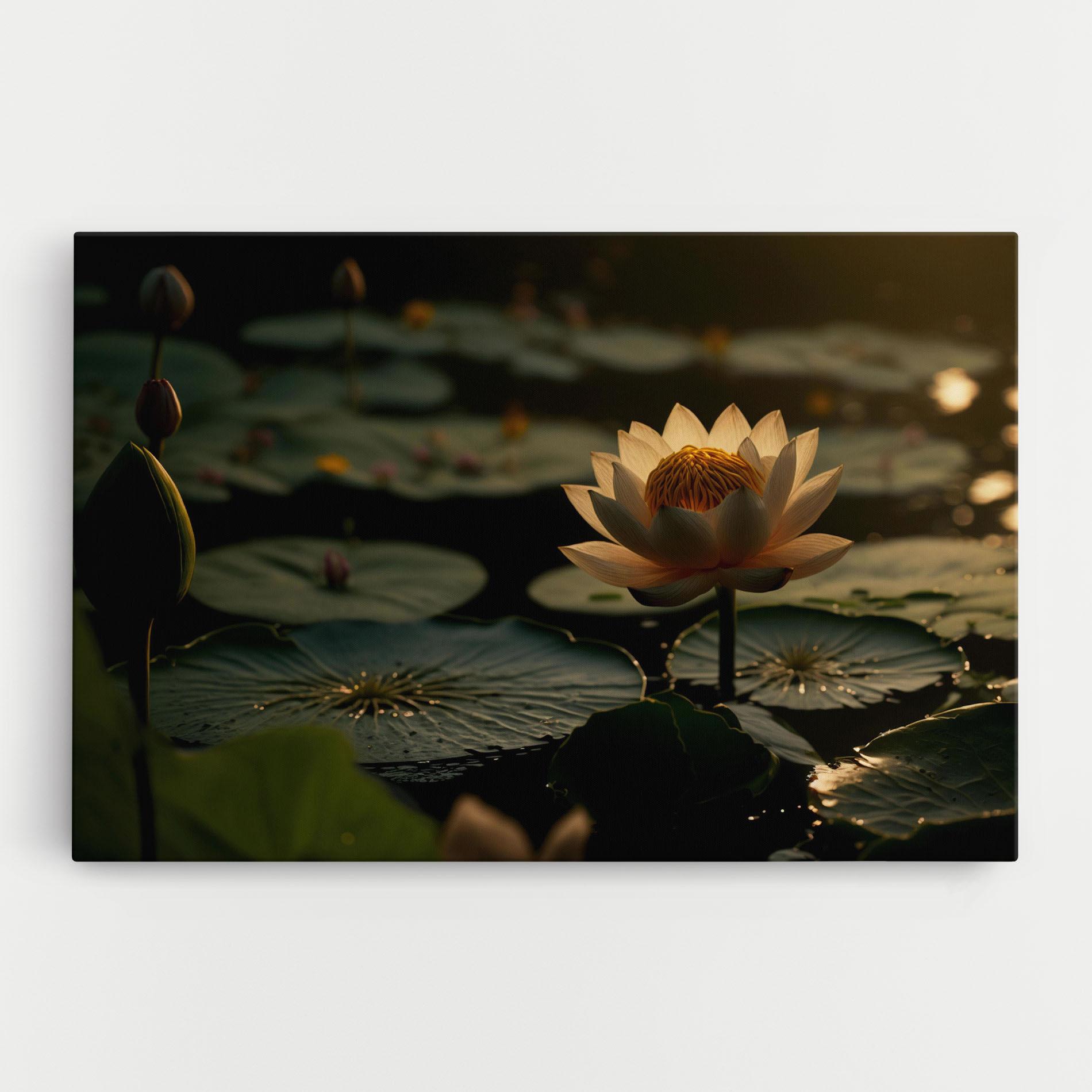 Leinwandbild Shot Beautiful Lotus mockup 0