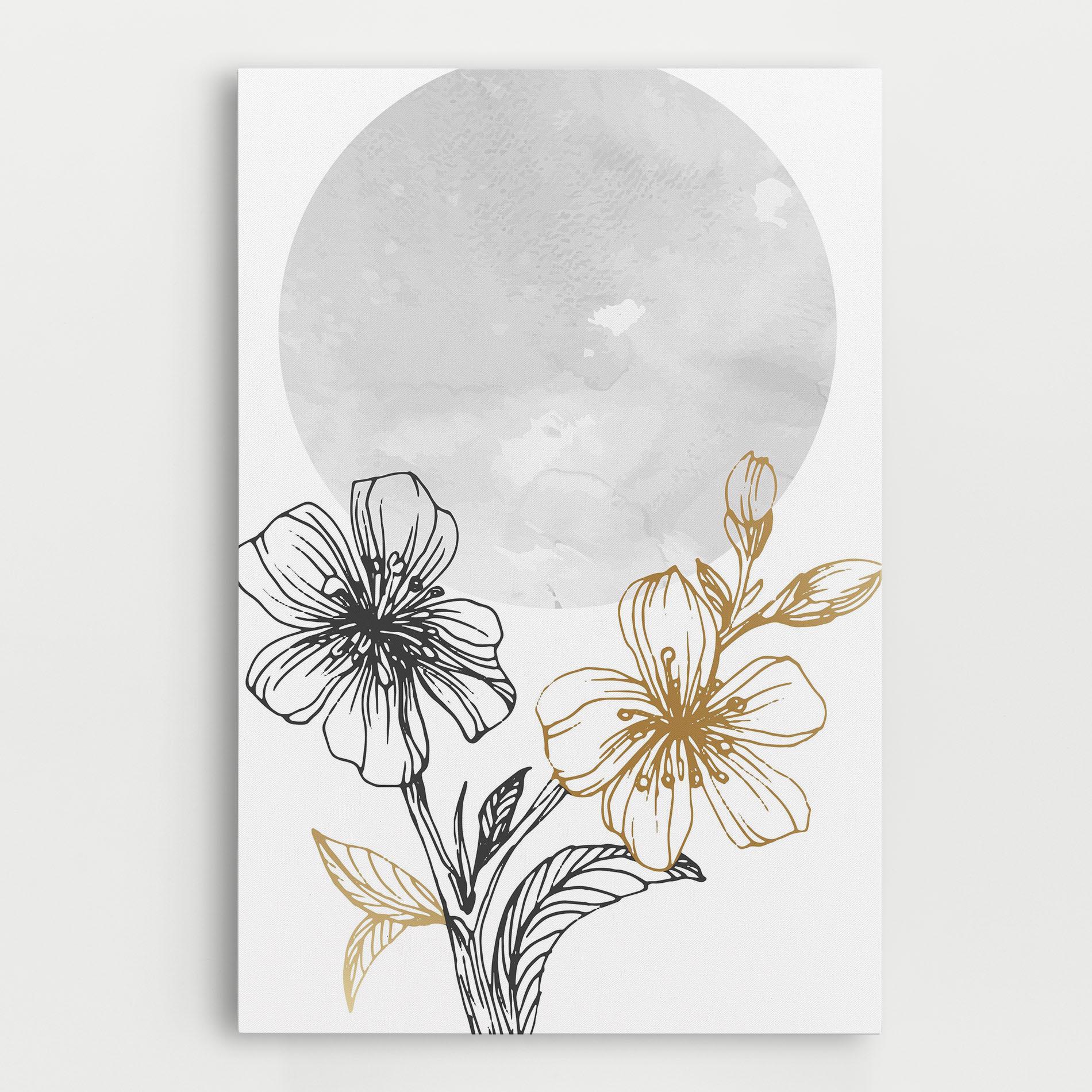 Leinwandbild Grey Moon Flowers mockup 0