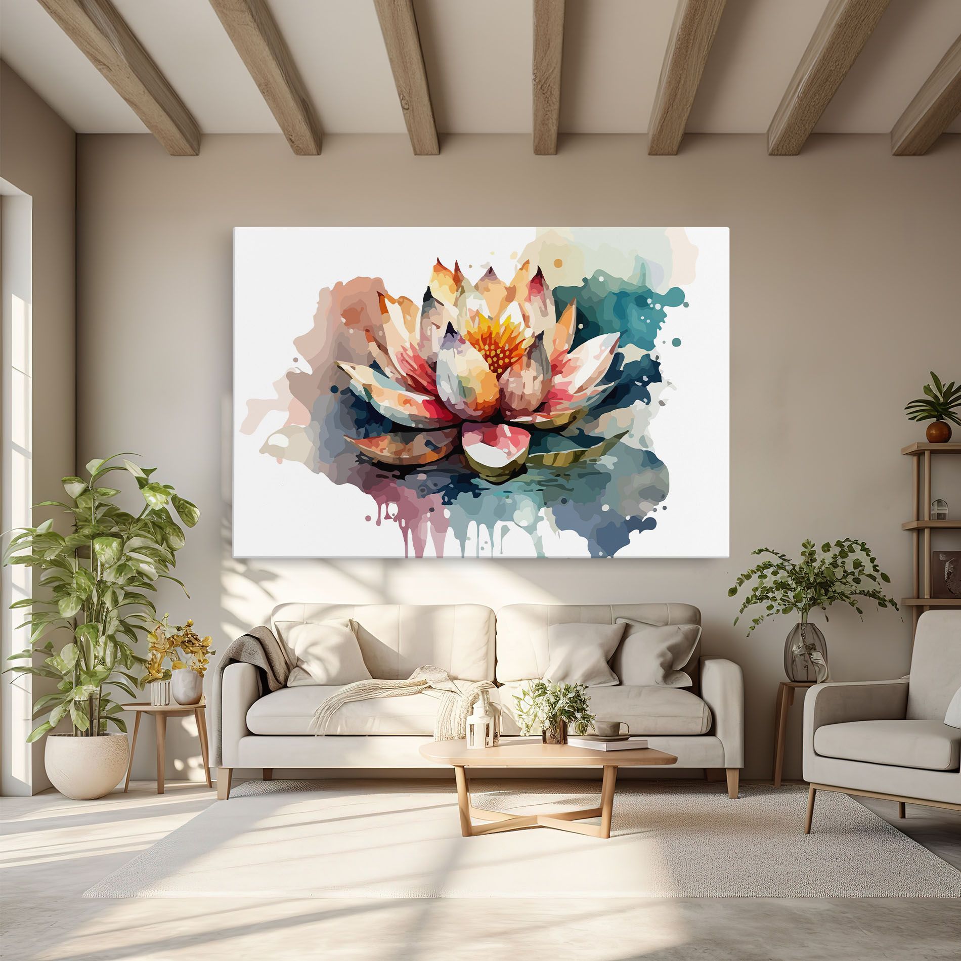 Colorful Lotus Art mockup 6