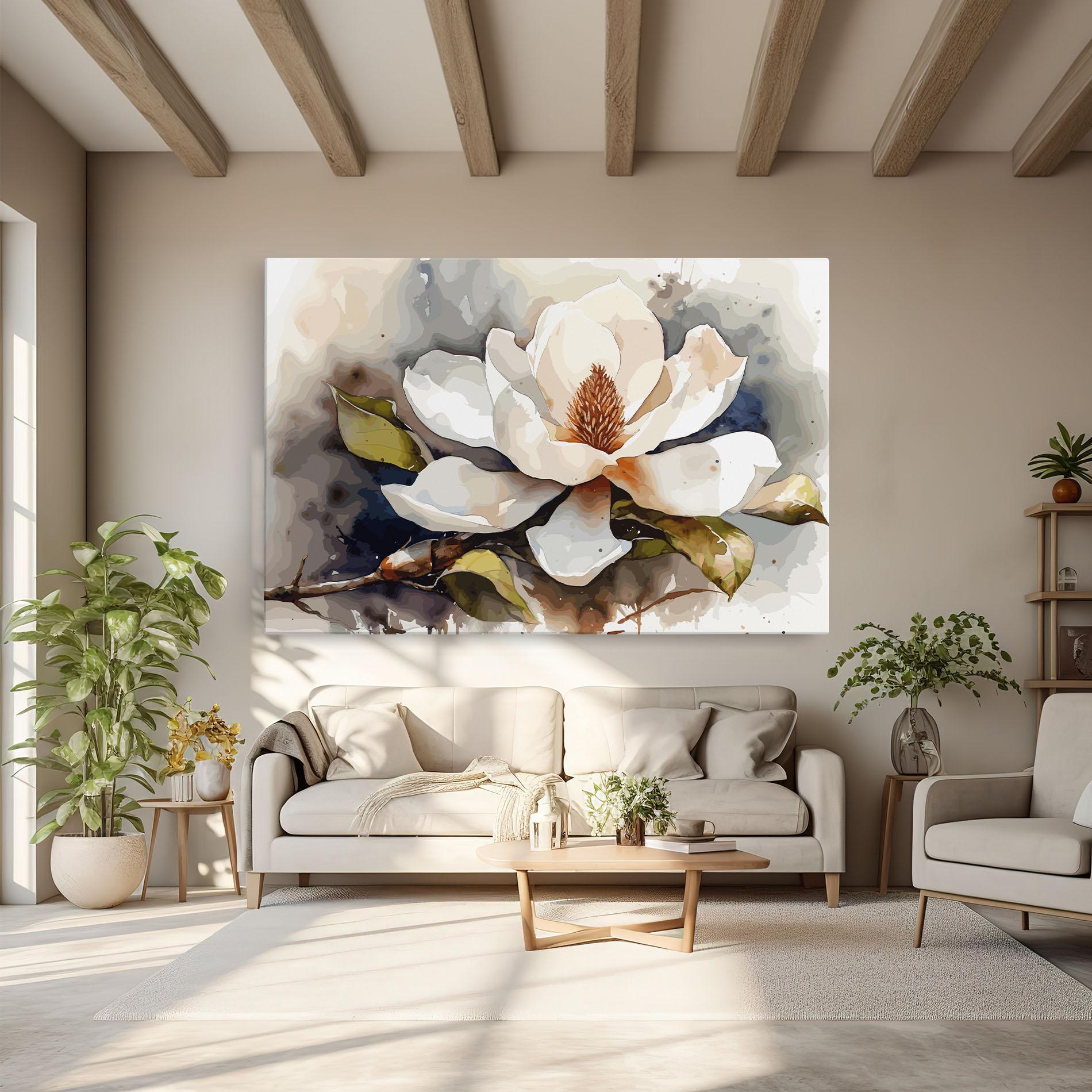 Leinwandbild Cream Nature Flower mockup 6