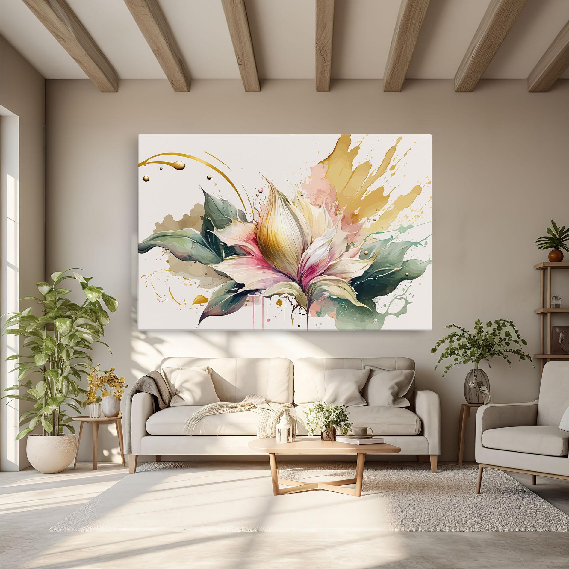 Leinwandbild Cream Pink Nature mockup 6