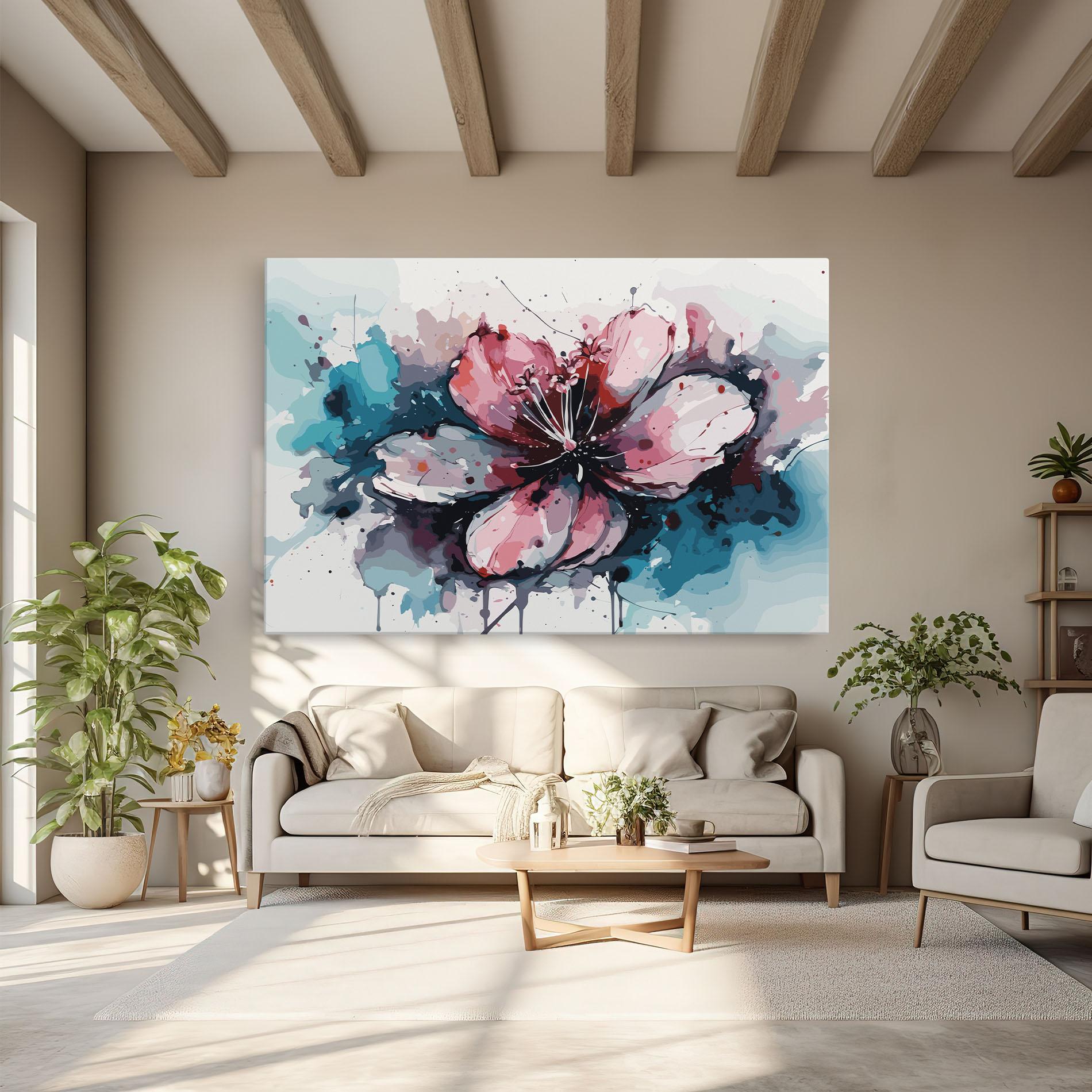 Leinwandbild Pink Blue Nature mockup 6