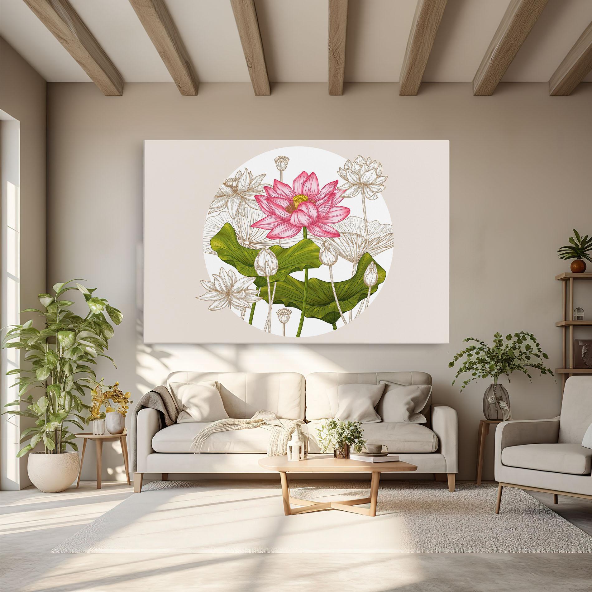 Leinwandbild Pretty Lotus Art mockup 6