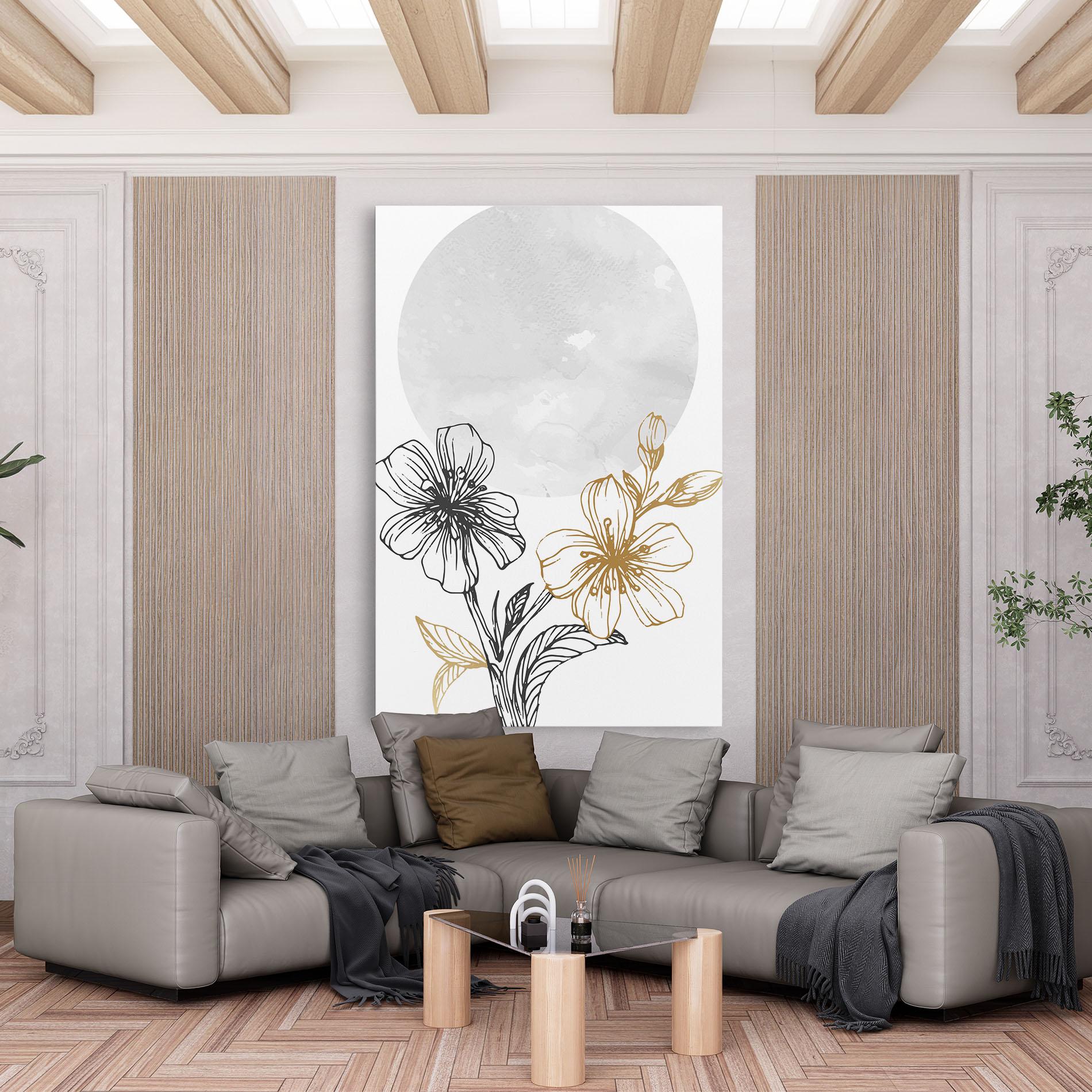 Leinwandbild Grey Moon Flowers mockup 6