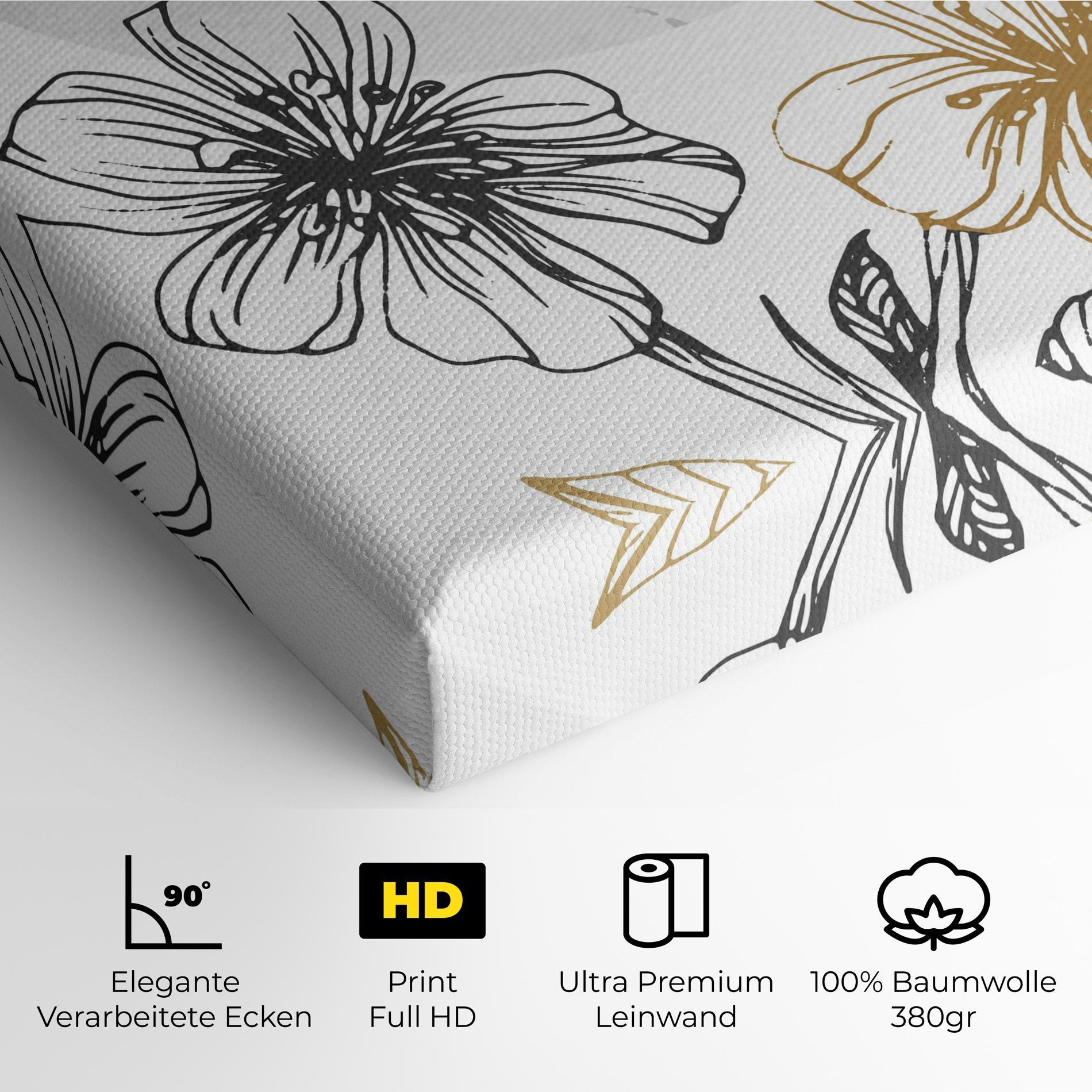 Leinwandbild Grey Moon Flowers mockup 4