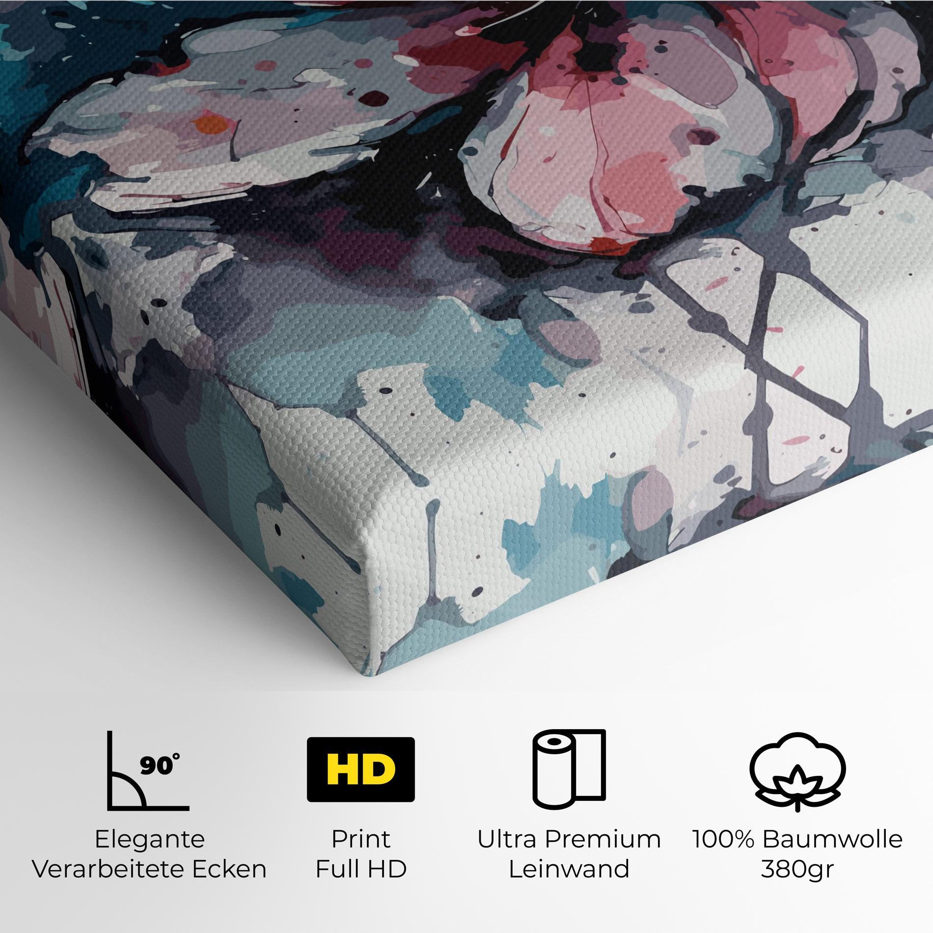 Leinwandbild Pink Blue Nature mockup 4