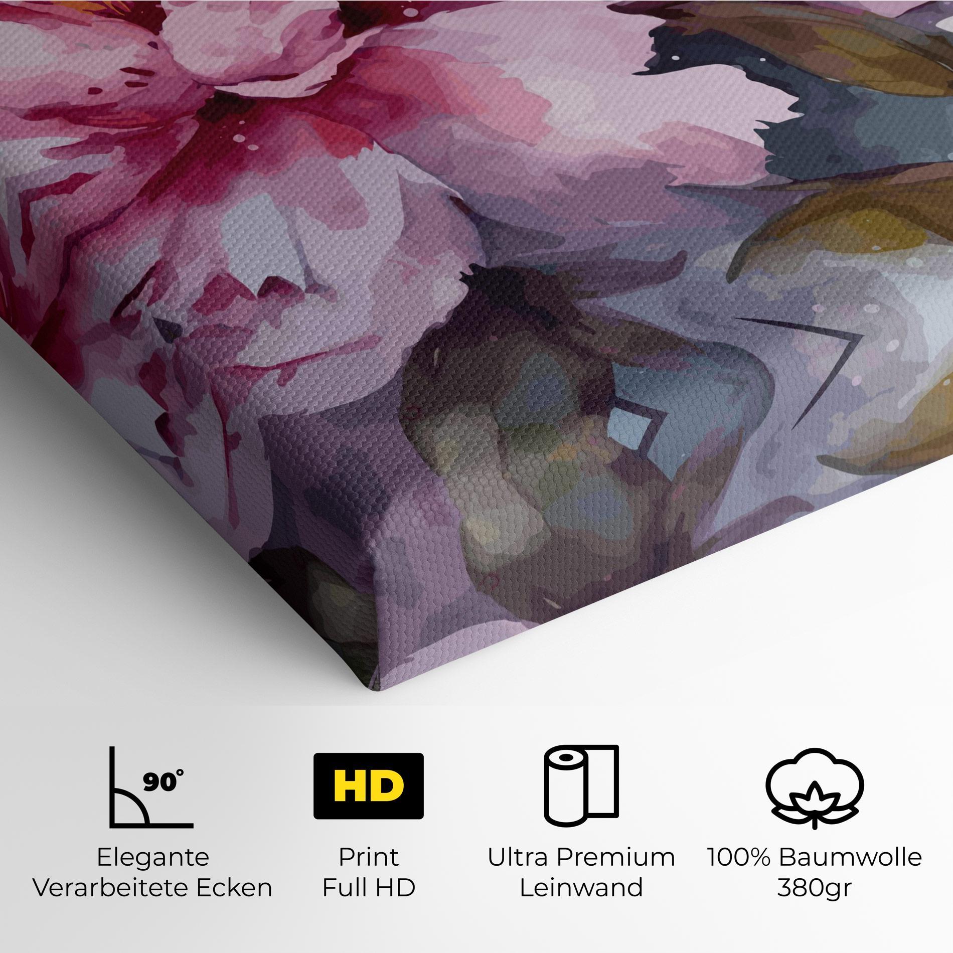 Leinwandbild Pink Nature Flower mockup 4
