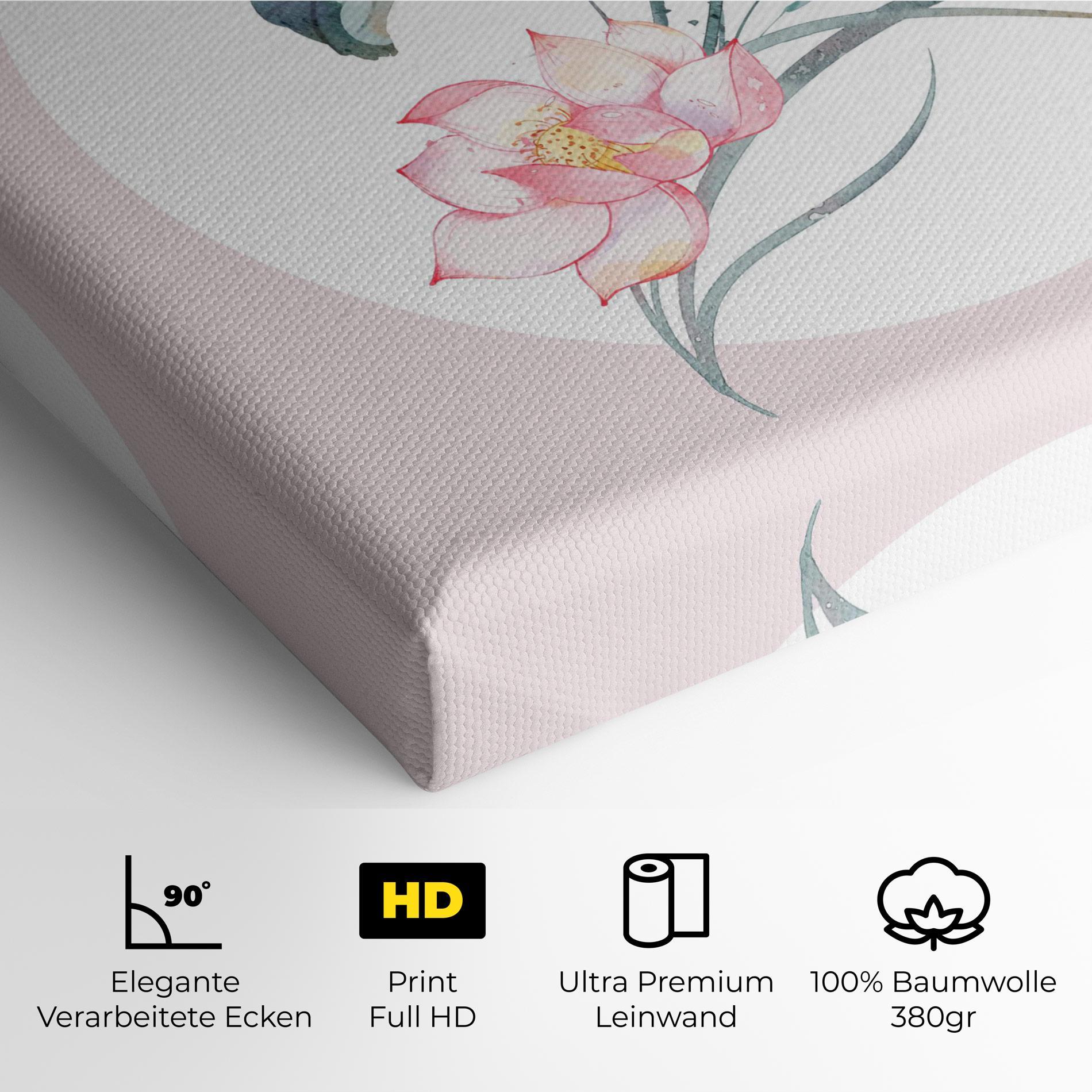 Leinwandbild Pink Pastel Flower mockup 4