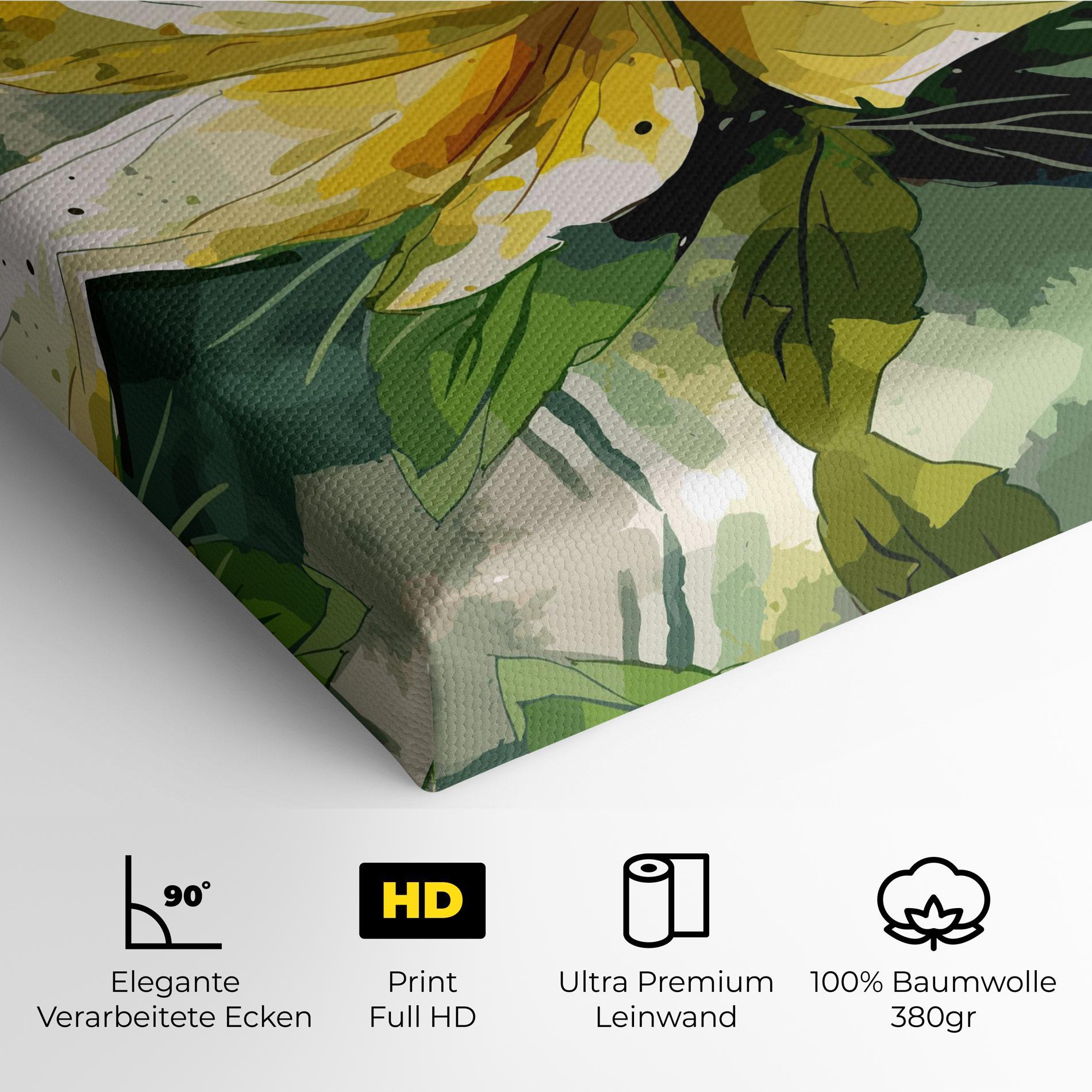 Leinwandbild Yellow Flower Nature mockup 4